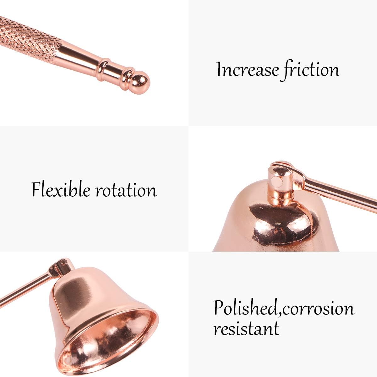 Harapu Rose Gold Candle Snuffer with Long Handle