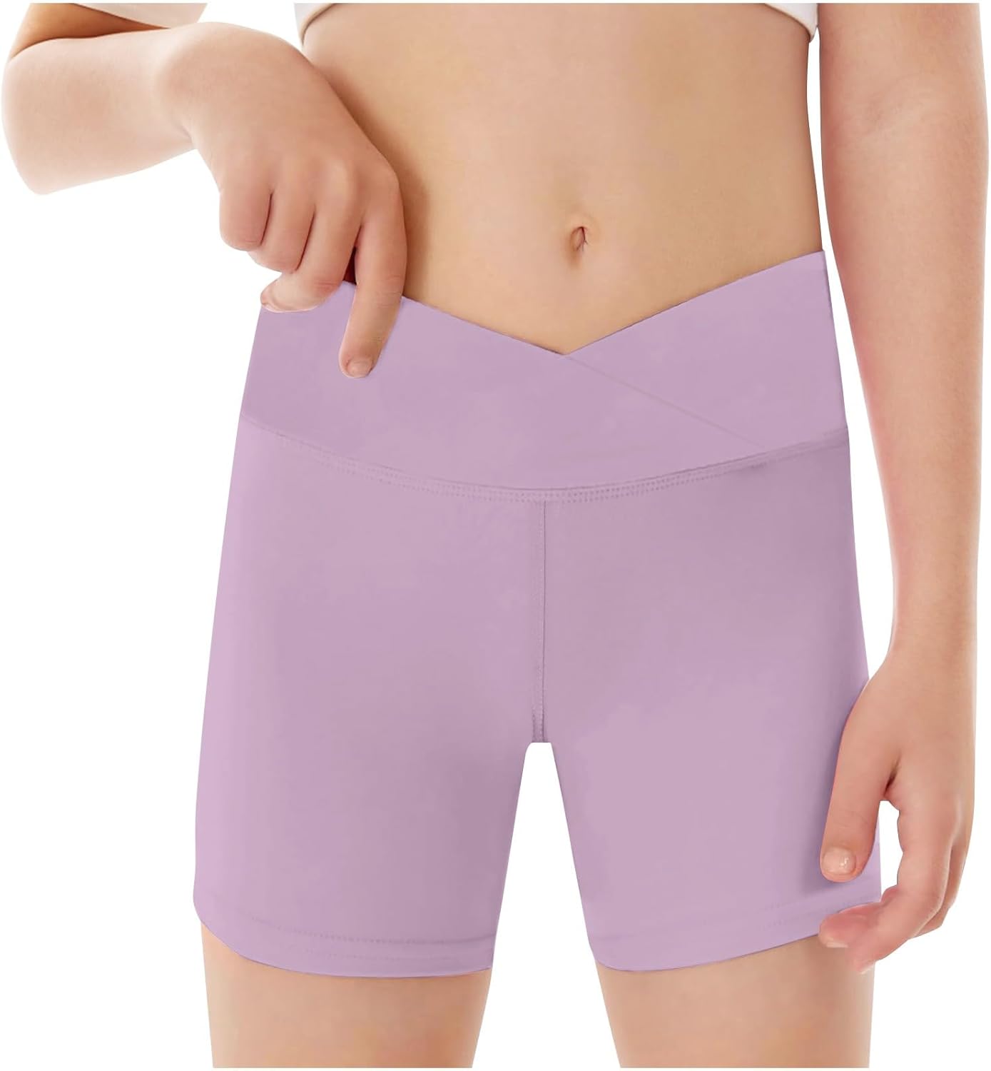 Girls Casual Stretchy Yoga Leggings Shorts Biker Shorts