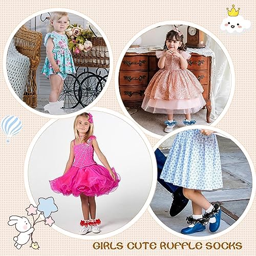 Zando Girls Ruffle Socks with Double Lace Cuff 1