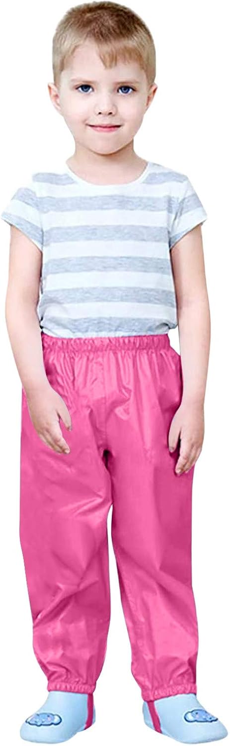 Toddler Waterproof Rain Pants for Boys Girls
