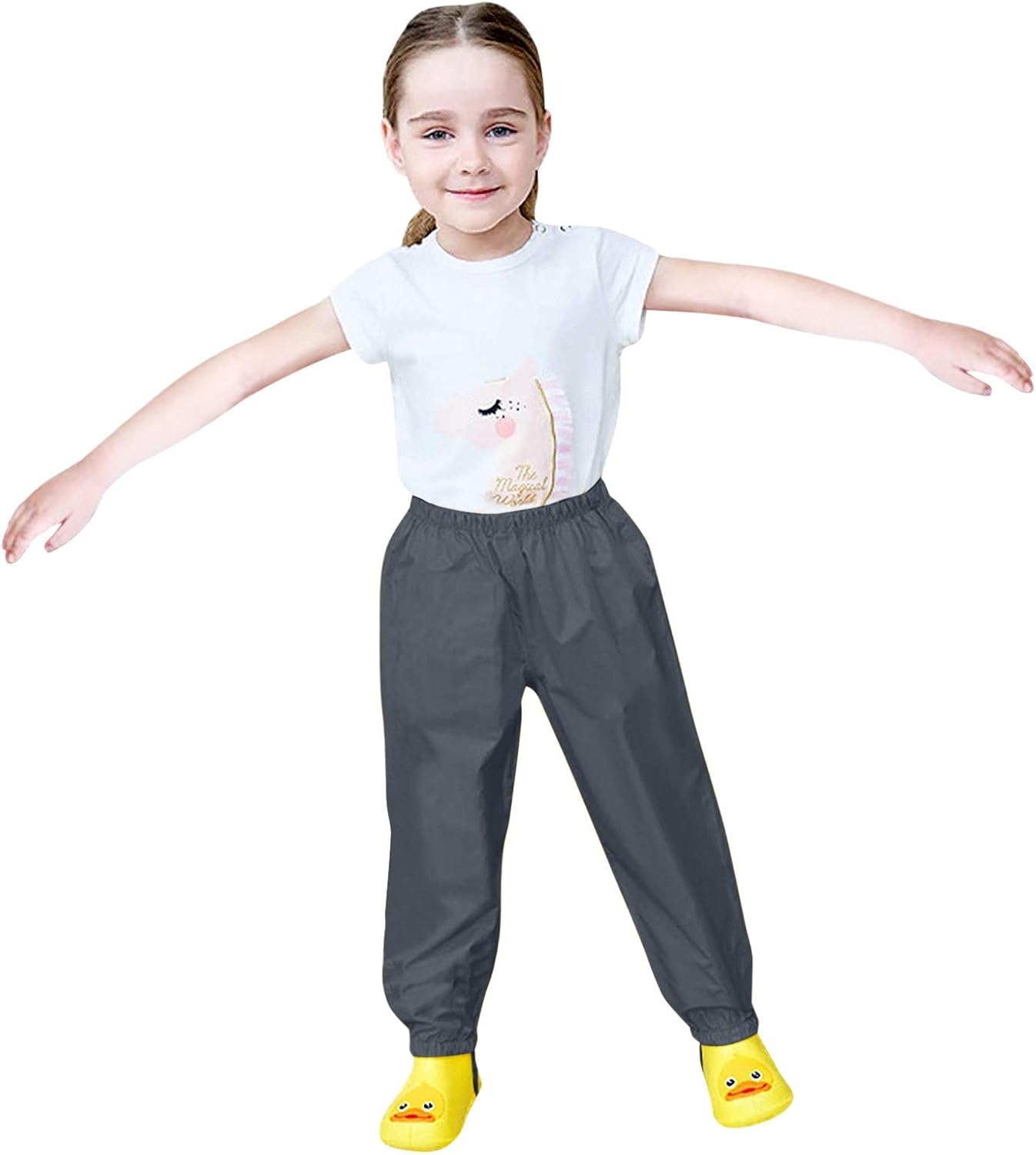 RNTOP Kids Waterproof Rain Pants for Toddlers and Kids