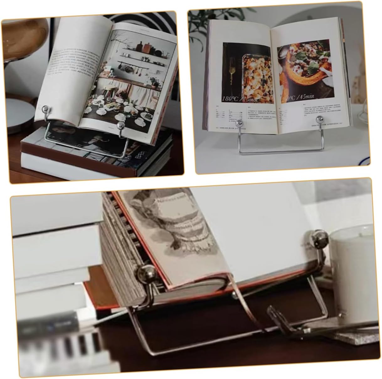 BRIGHTFUFU Iron Recipe Stand Photo Easel