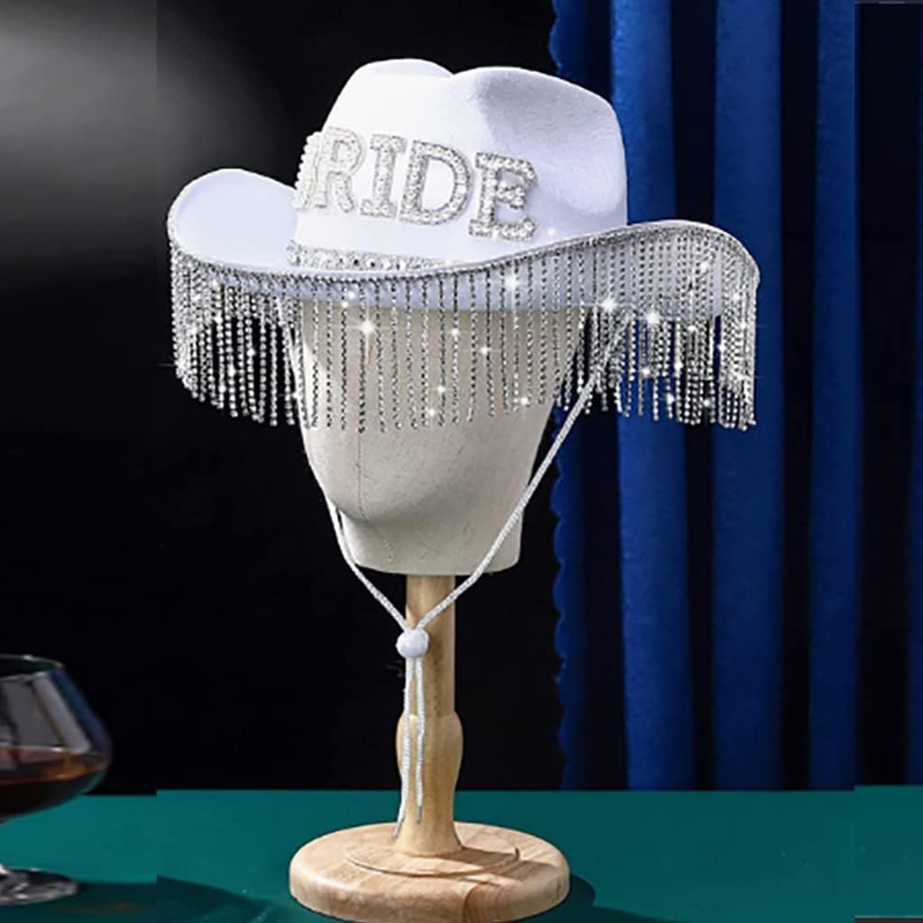 Handmade Bride Hat with Fringe and Shoulder Strap Set 1