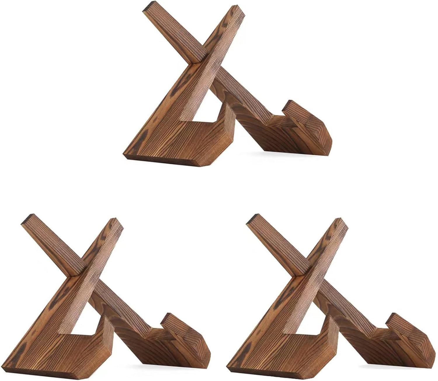 3 Pack Plate Stand Display - 65 Inch Wooden Easel Holder