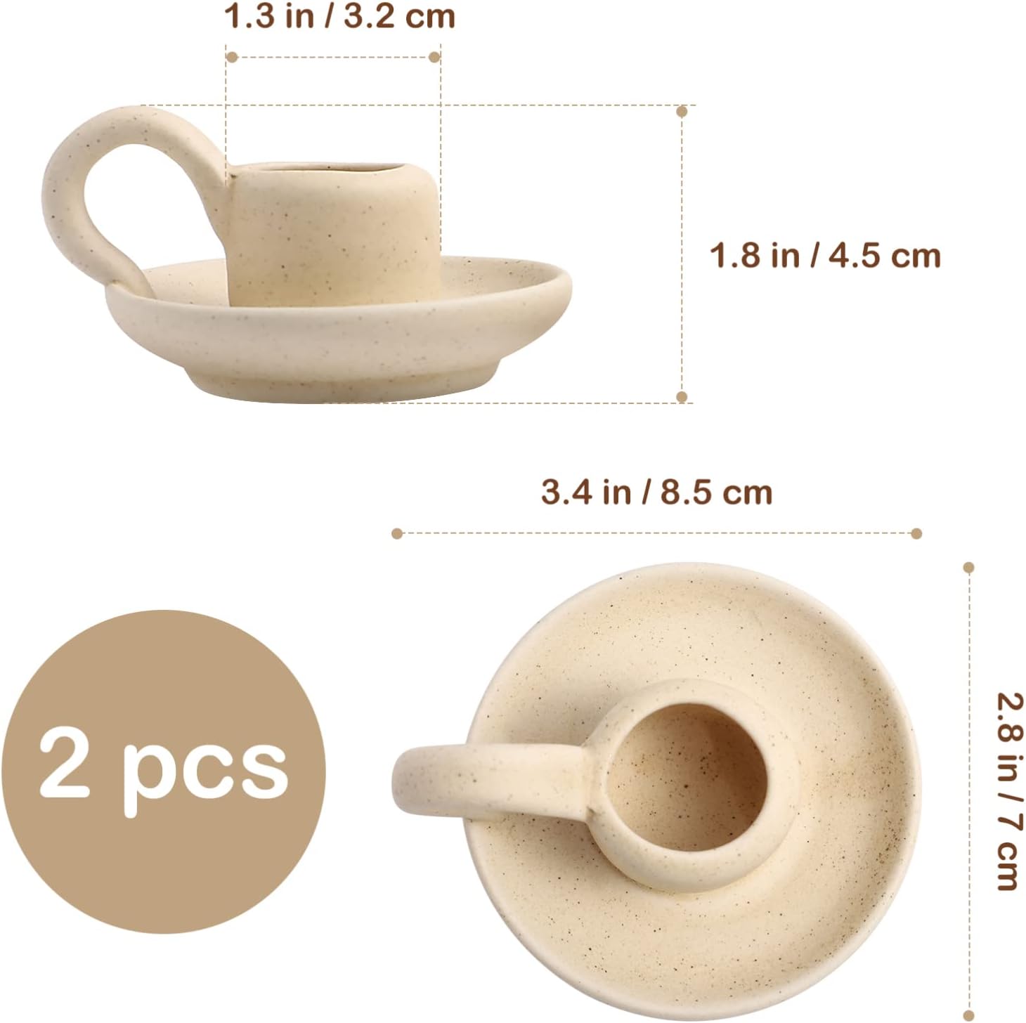 Angoily 2PCS Ceramic Candlestick Holders 1