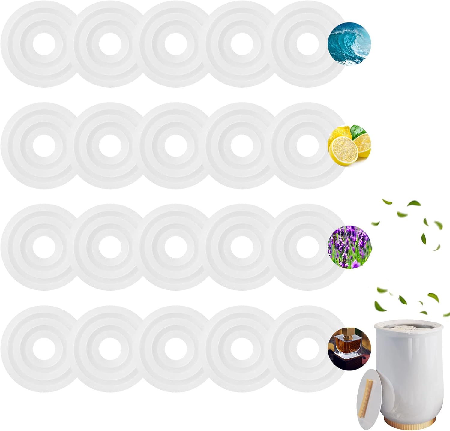 Demissle Aroma Refill Pads for Towel Warmers 24 Pcs 4 Flavors