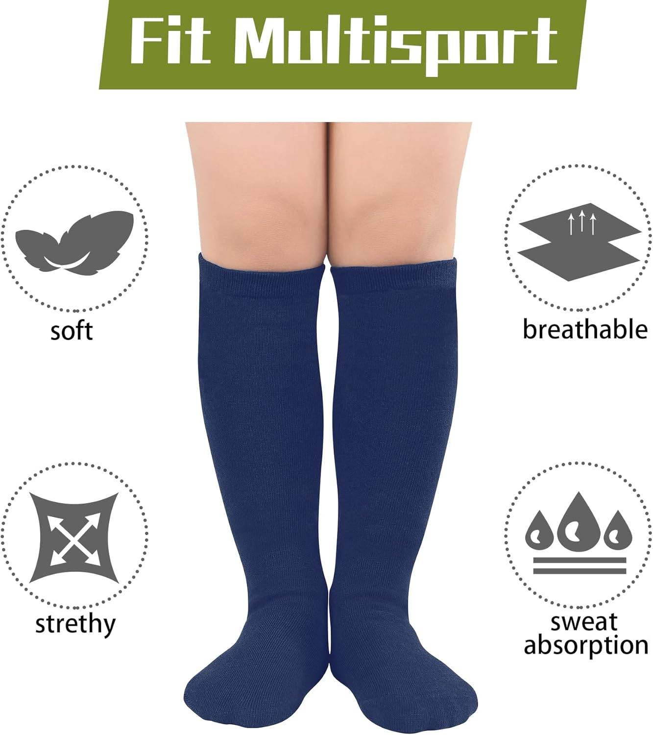 Zando Toddler Soccer Socks for Girls and Boys