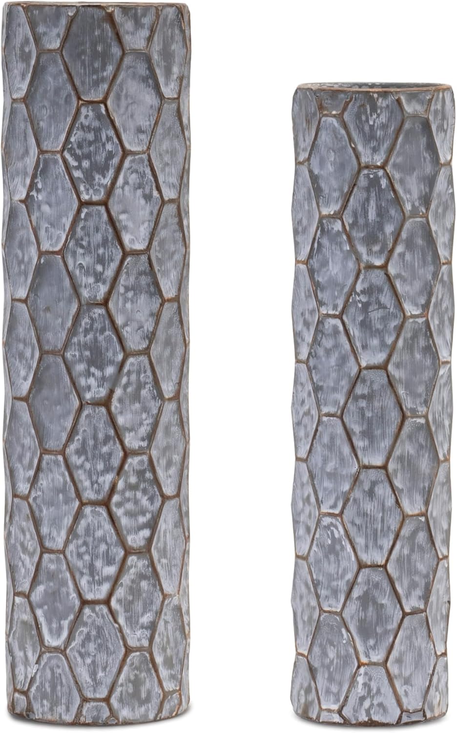 Melrose Honeycomb Metal Taper Candle Holder - Set of 2