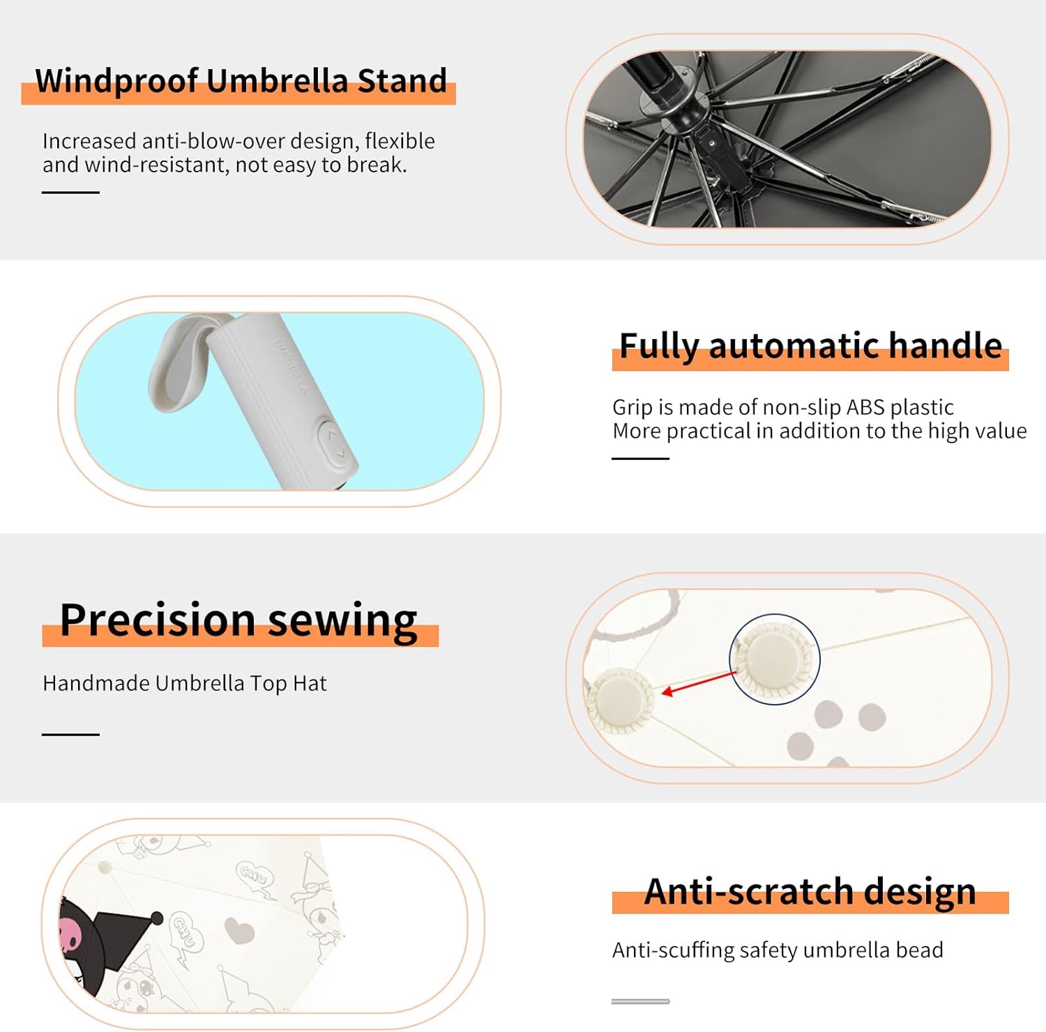 PARTY BUZZ Automatic Windproof Travel Umbrella for Women