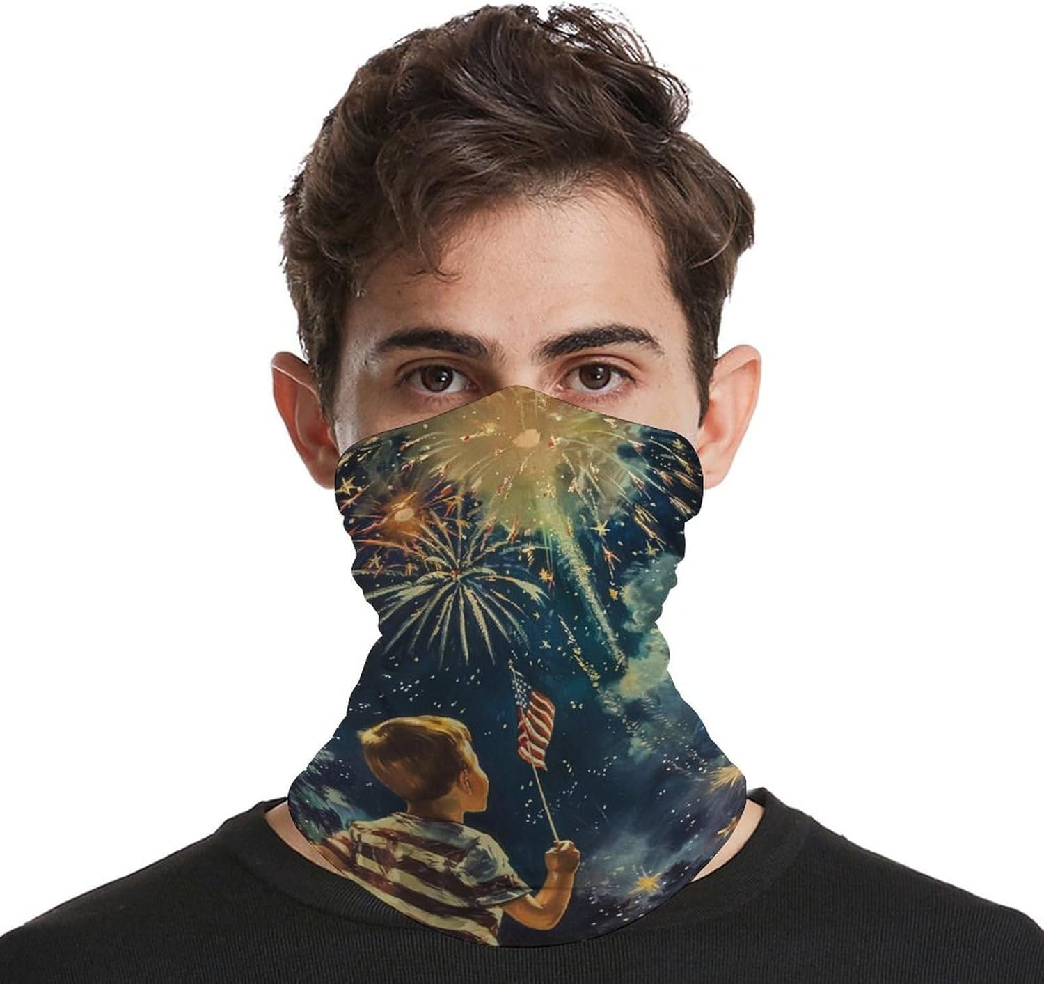 DuduYH Cooling Neck Gaiter with American Flag Pattern for Men Women