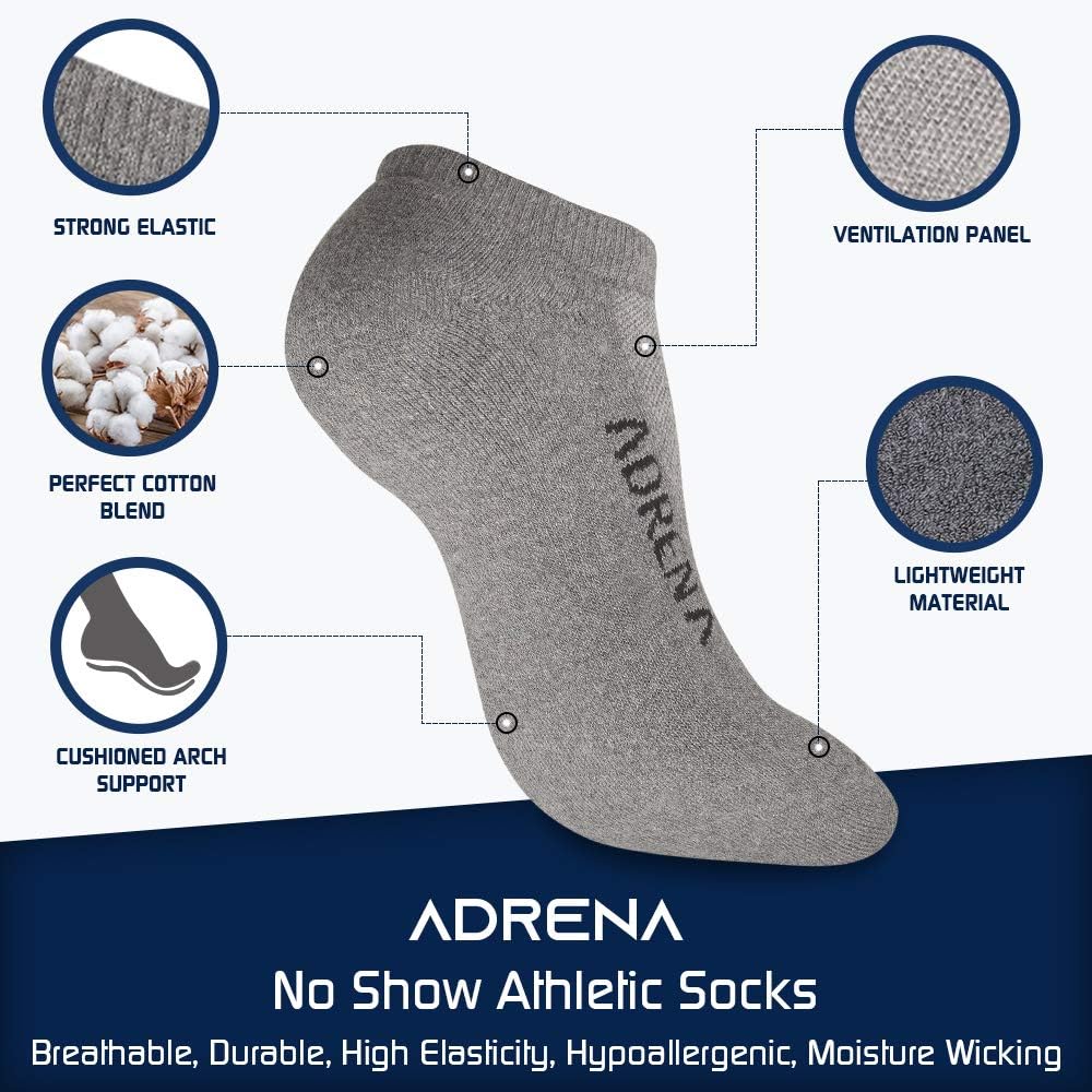 ADRENA No Show Winter Socks for Men Women