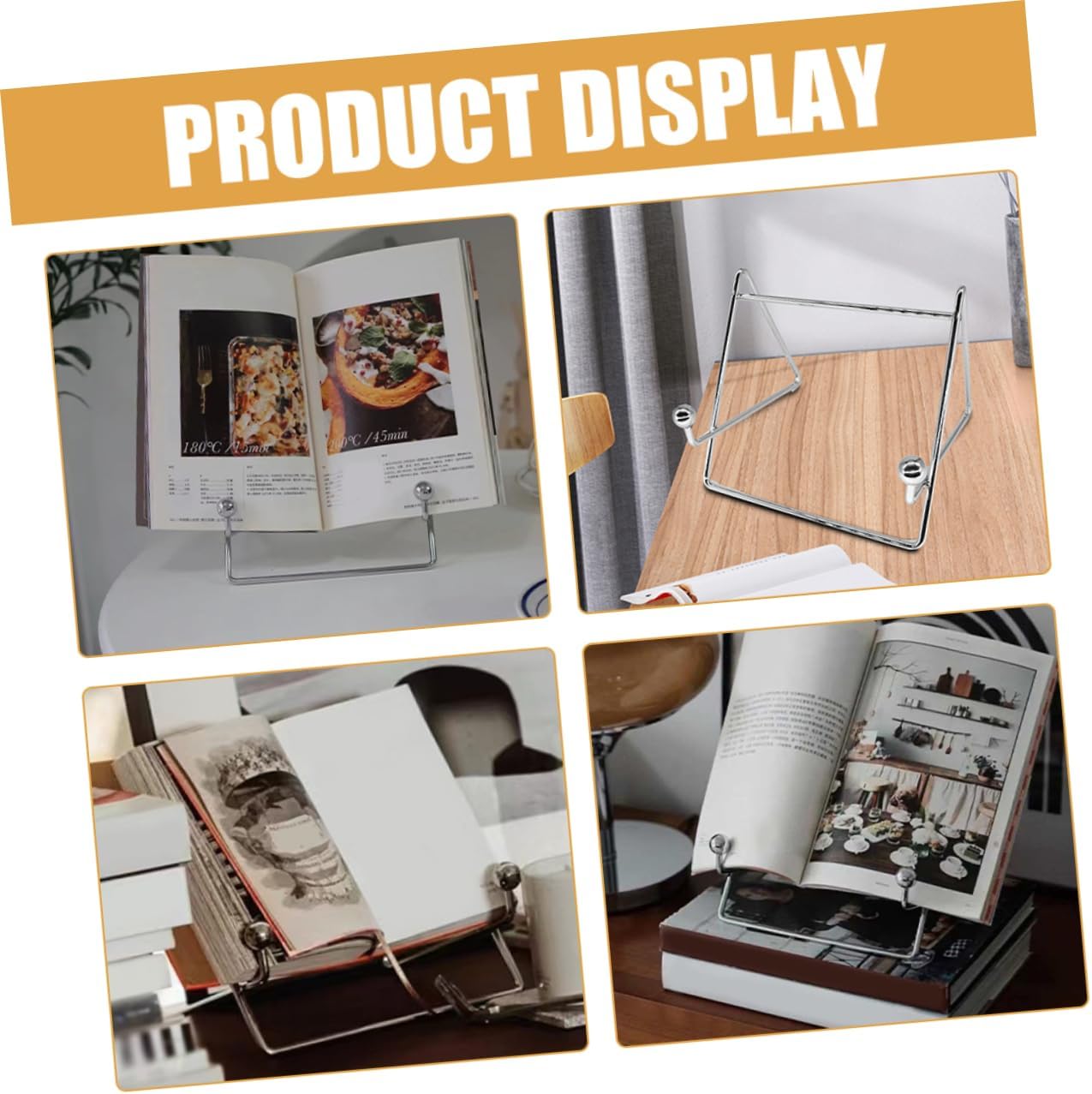BRIGHTFUFU Iron Recipe Stand Photo Easel