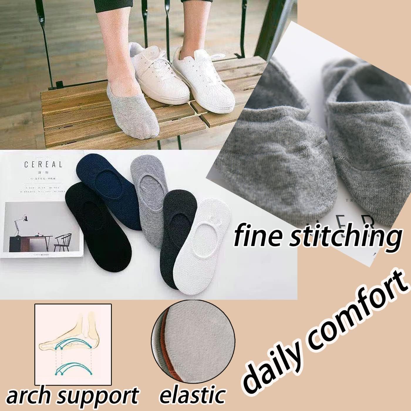 CHUNFO No Show Footie Socks - 5 or 10 Pairs
