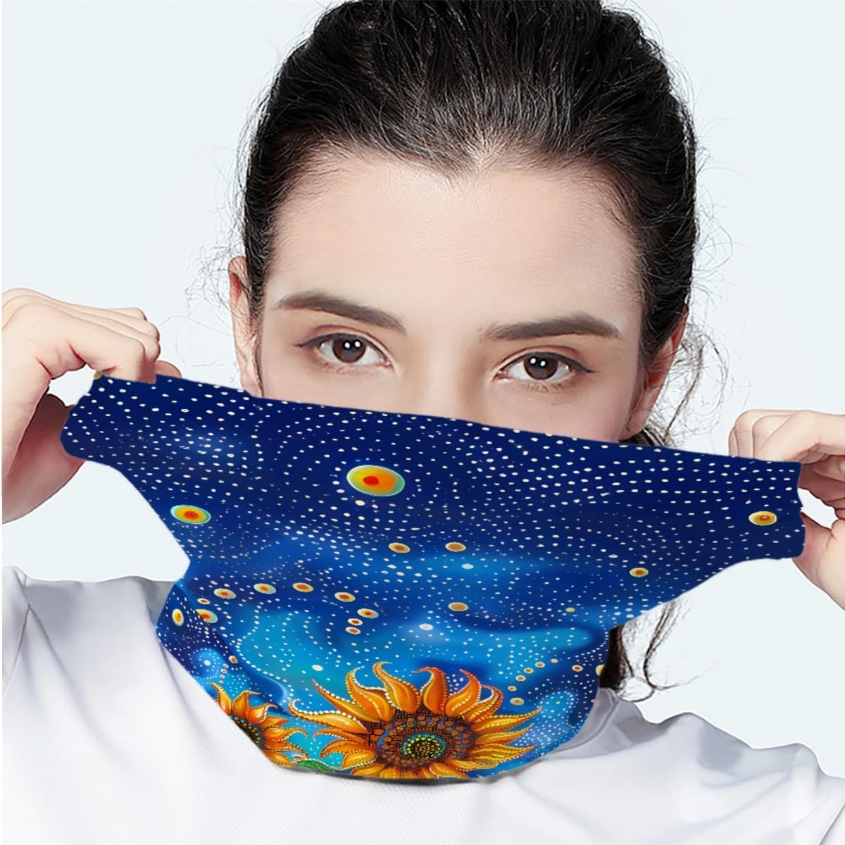 DUOLIFU 3D Print Face Mask Bandana for Men Women