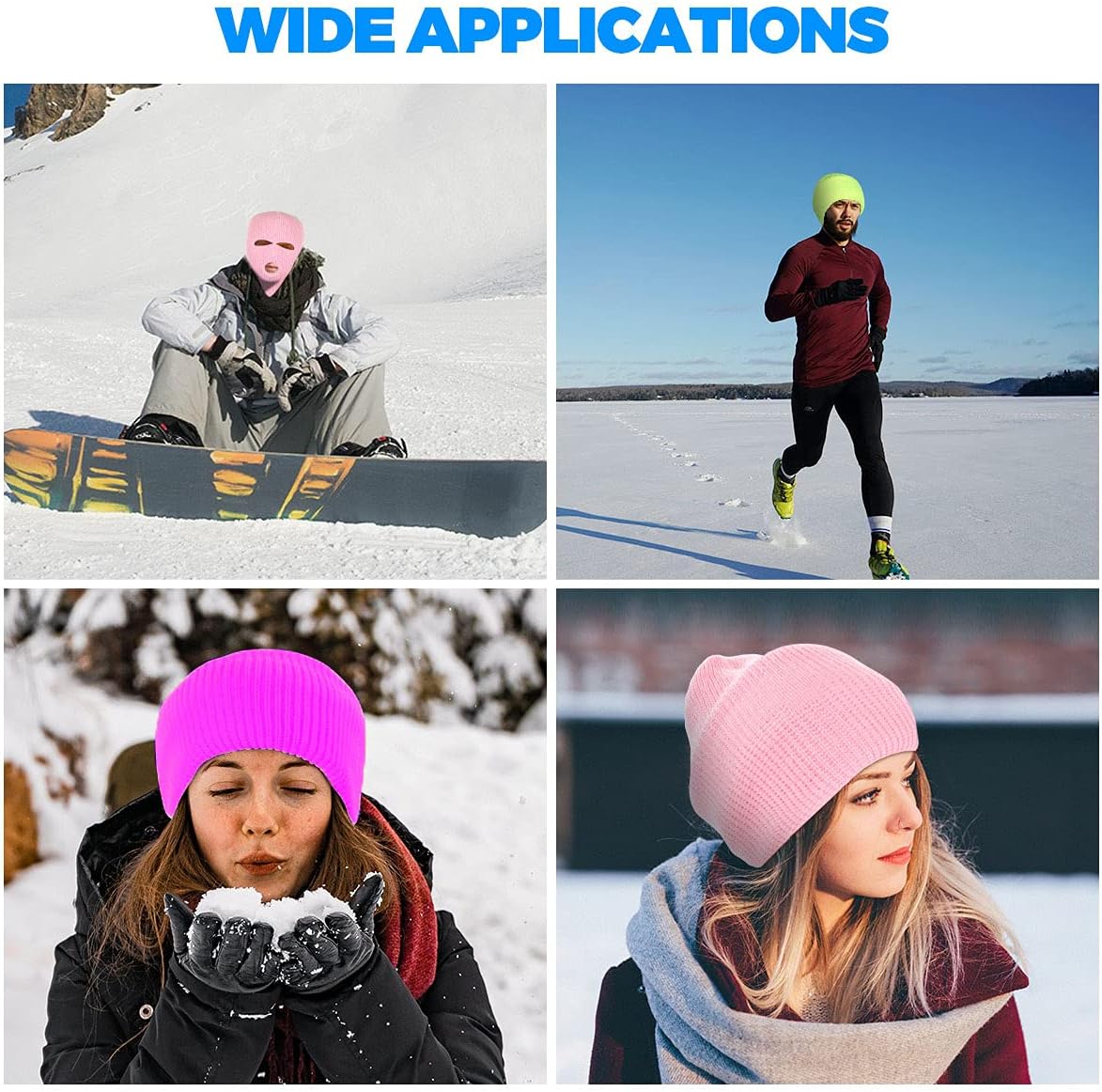 Tmflexe 2 Pieces 3-Hole Ski Mask Winter Balaclava Cap