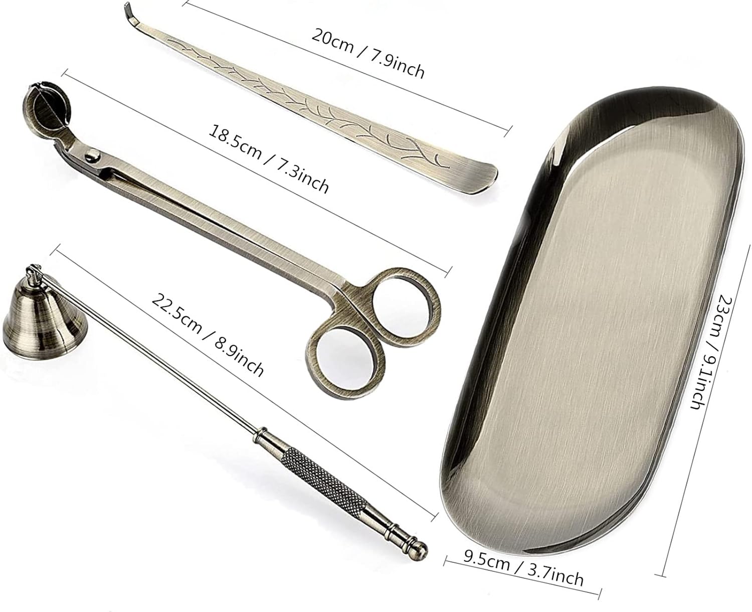 VISIKOM 4 in 1 Candle Wick Trimmer Set with Tray