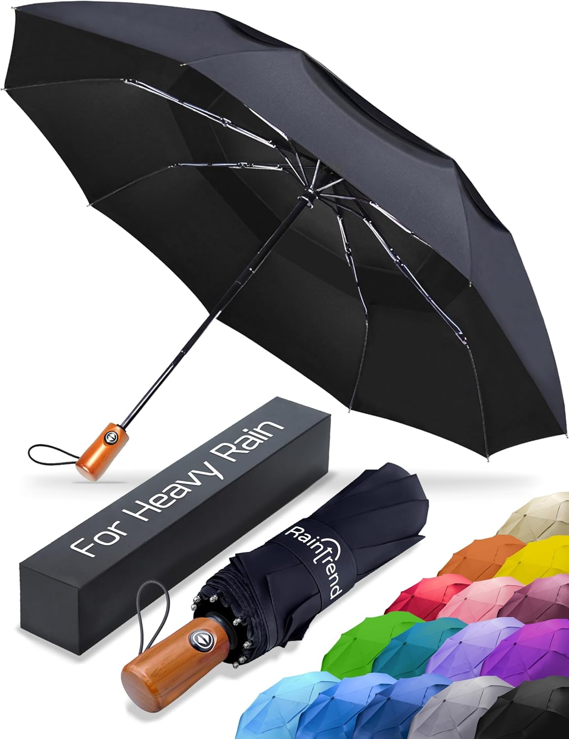 Windproof Travel Umbrella with 10 Bigger Canopy 1