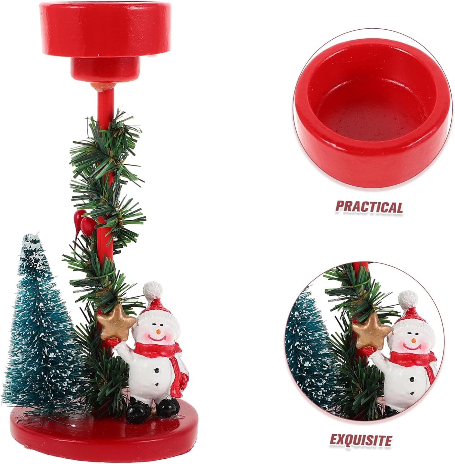 GRIRIW Christmas Snowman Candle Holder
