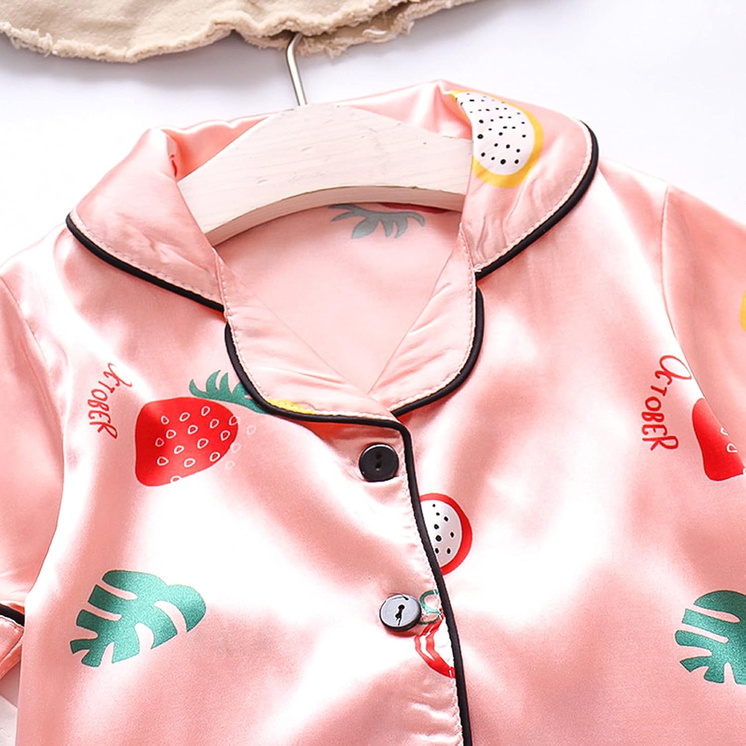 Toddler Strawberry Print 2PCS Sleepwear Set