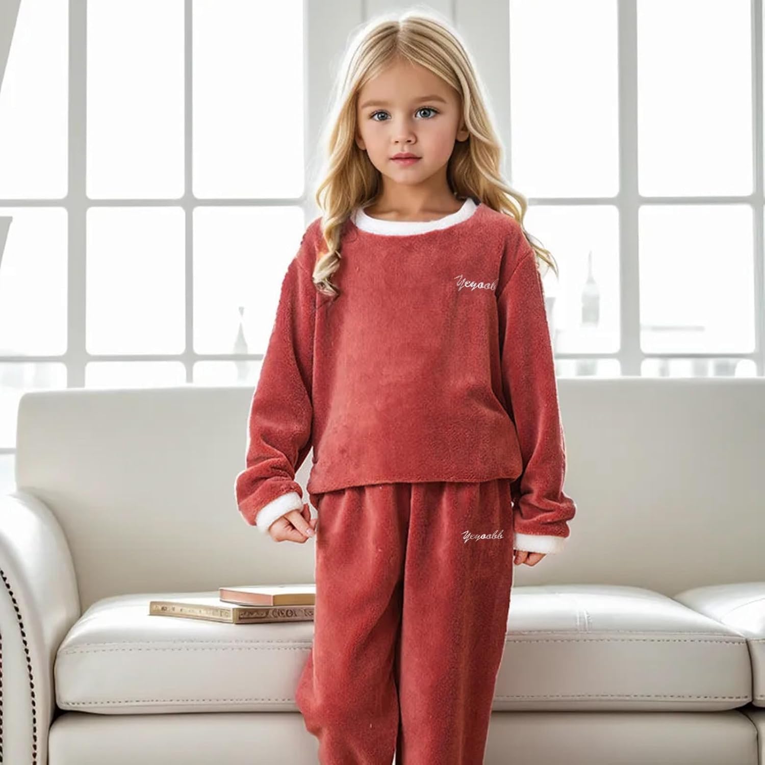 Winter Flannel Sweatshirt Set for Kids