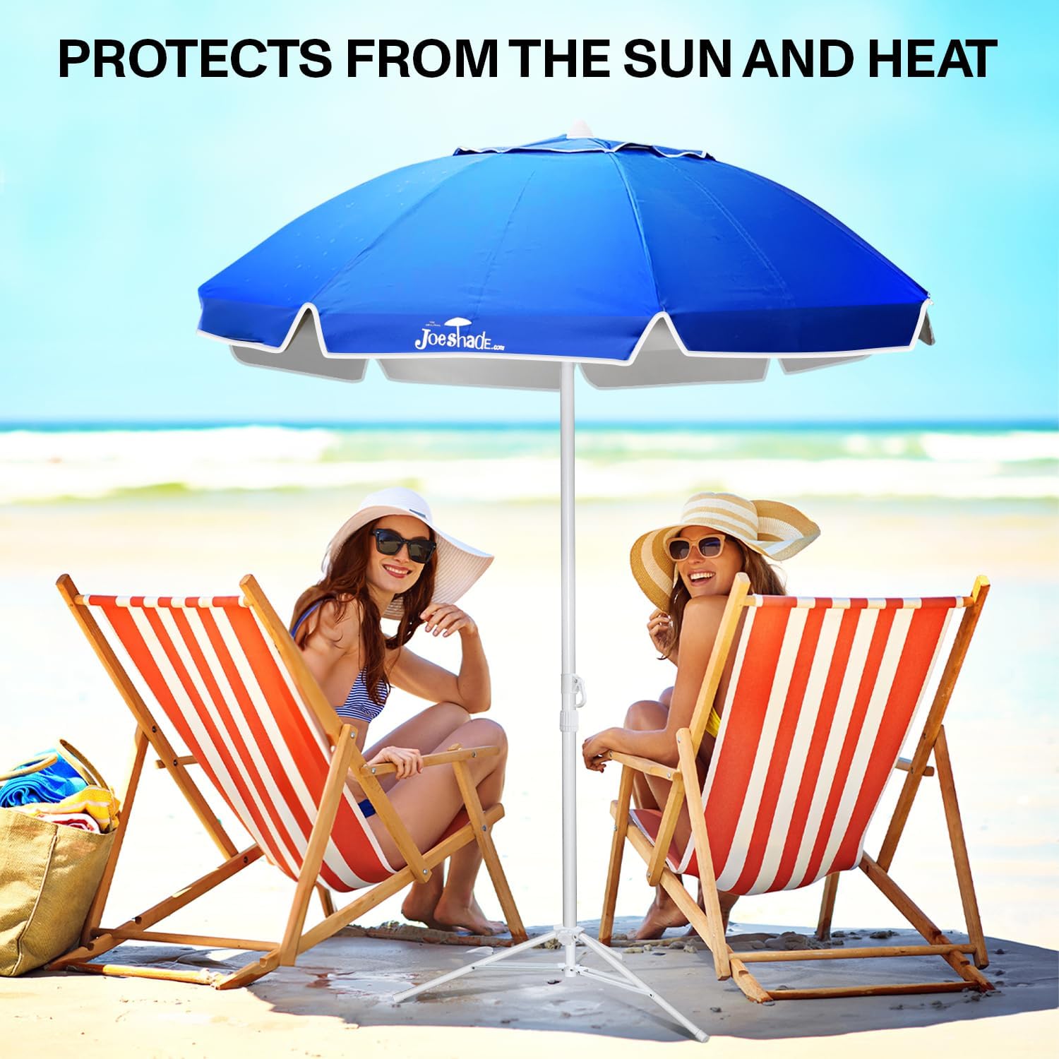 Portable UV Sun Shade Umbrella with Tripod Stand Blue