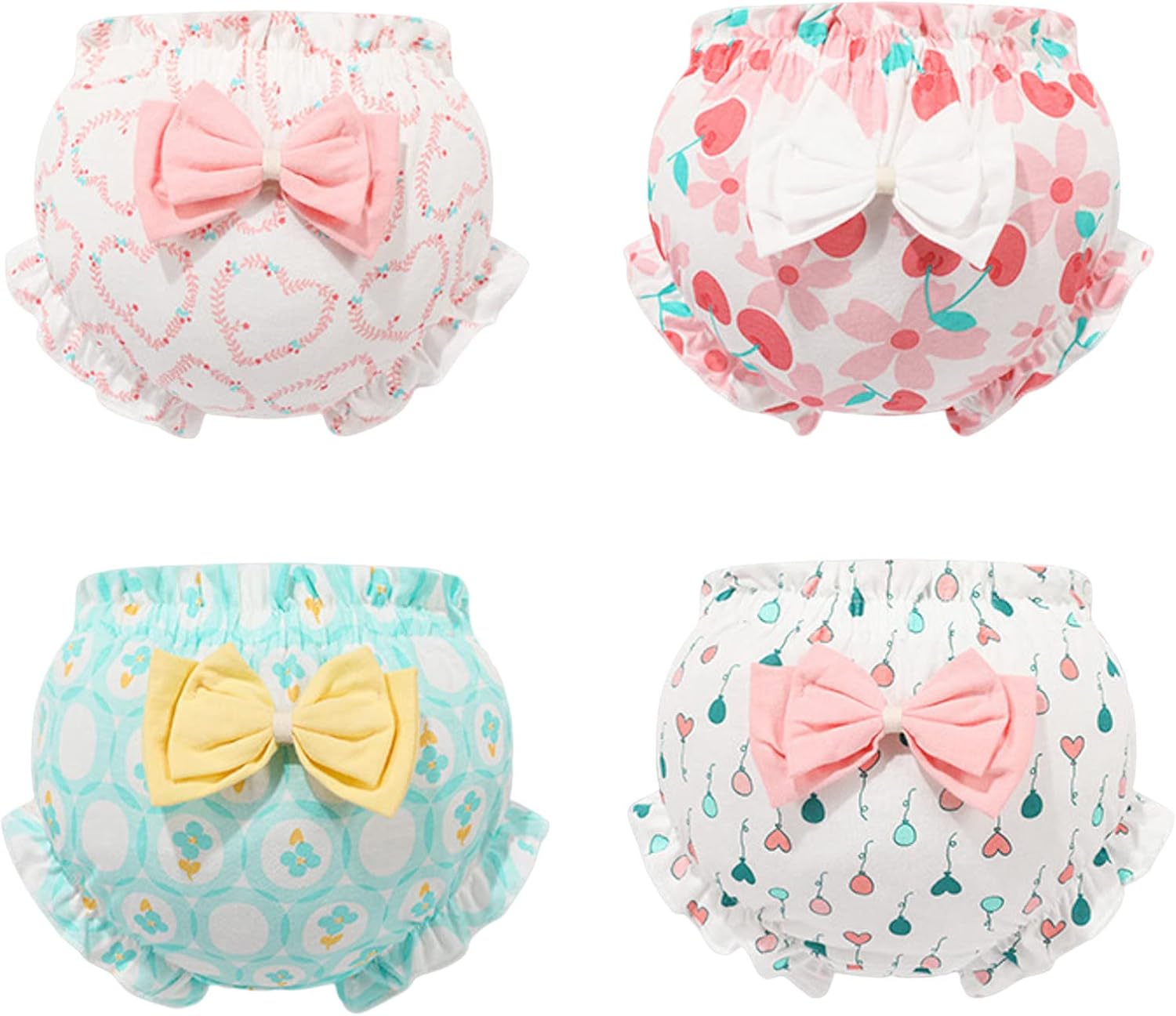 Baby Girls Ruffle Diaper Cover 4Pack