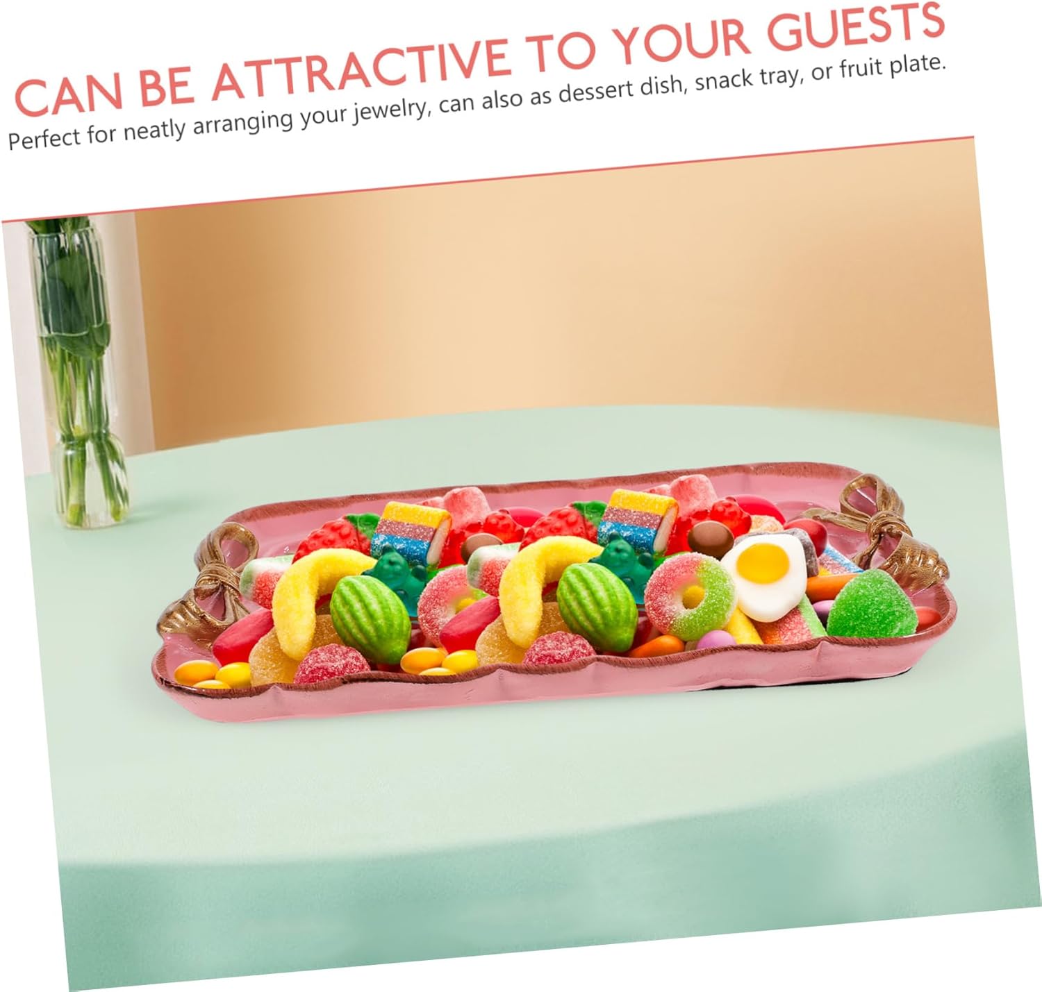 PRETYZOOM Resin Decorative Serving Tray