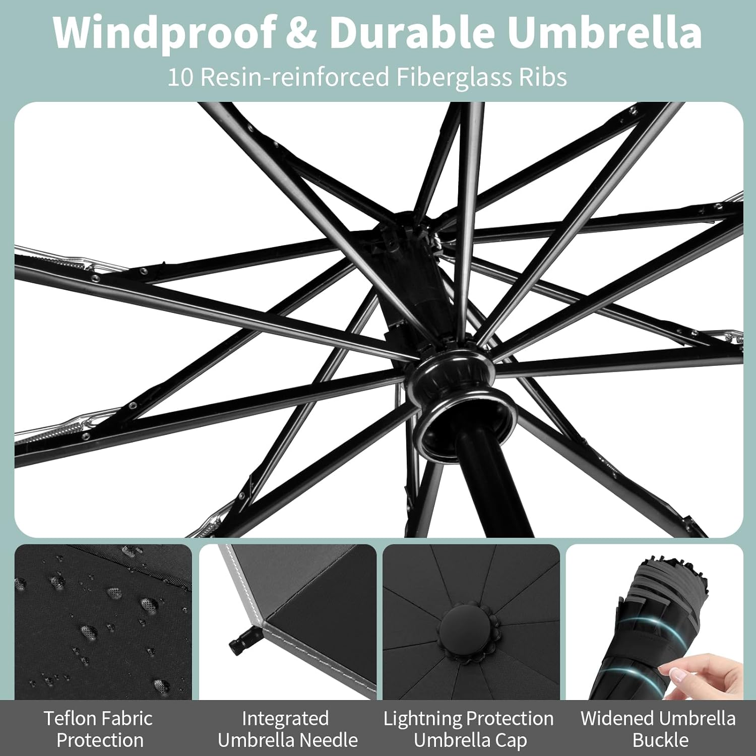 Yoobure Inverted Travel Umbrella Windproof UV Protection