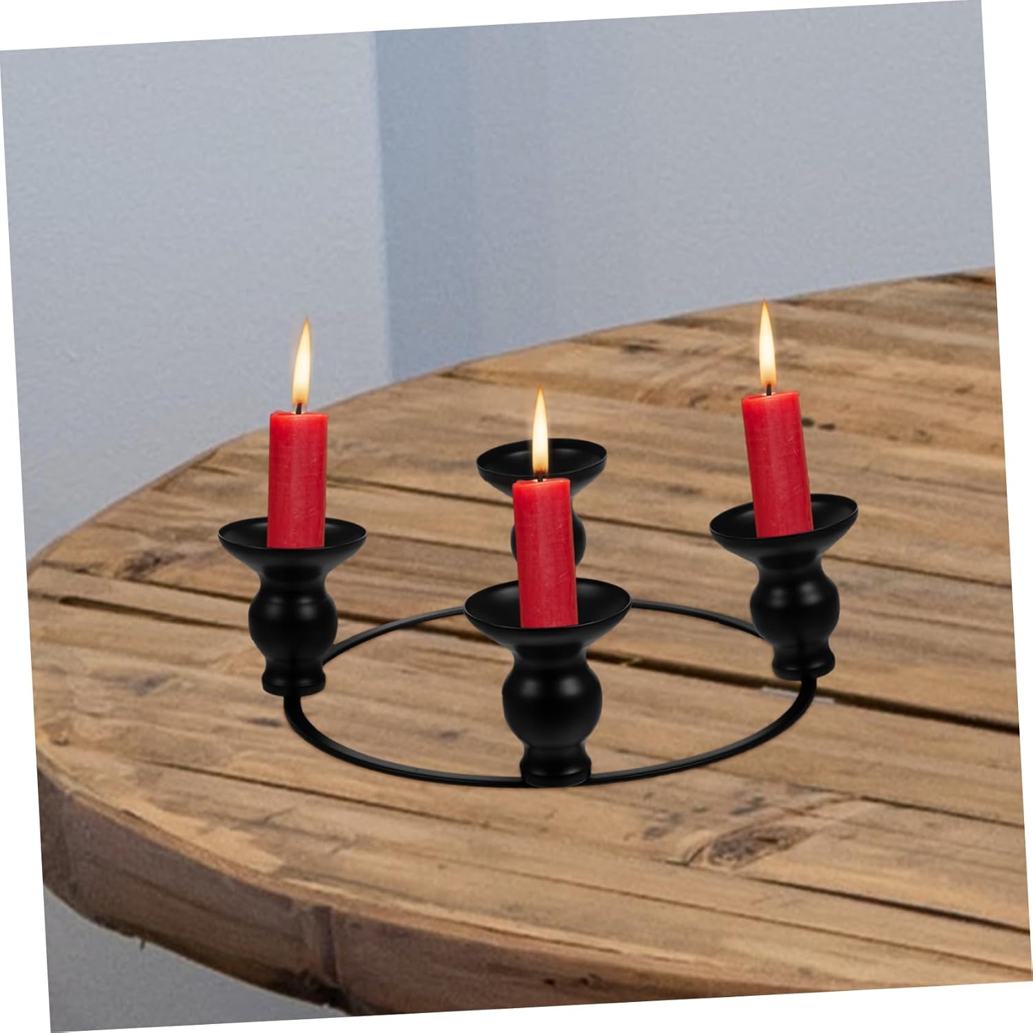 HOLIDYOYO Iron Black Candle Holder Ring