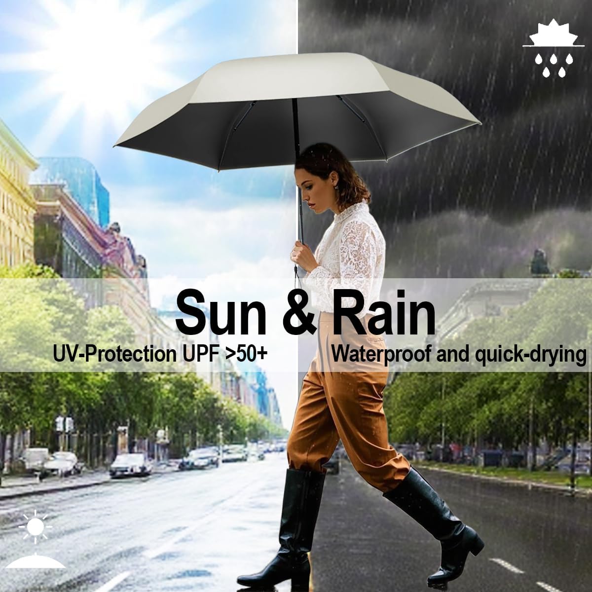 Copulan Windproof Mini Travel Folding Umbrella