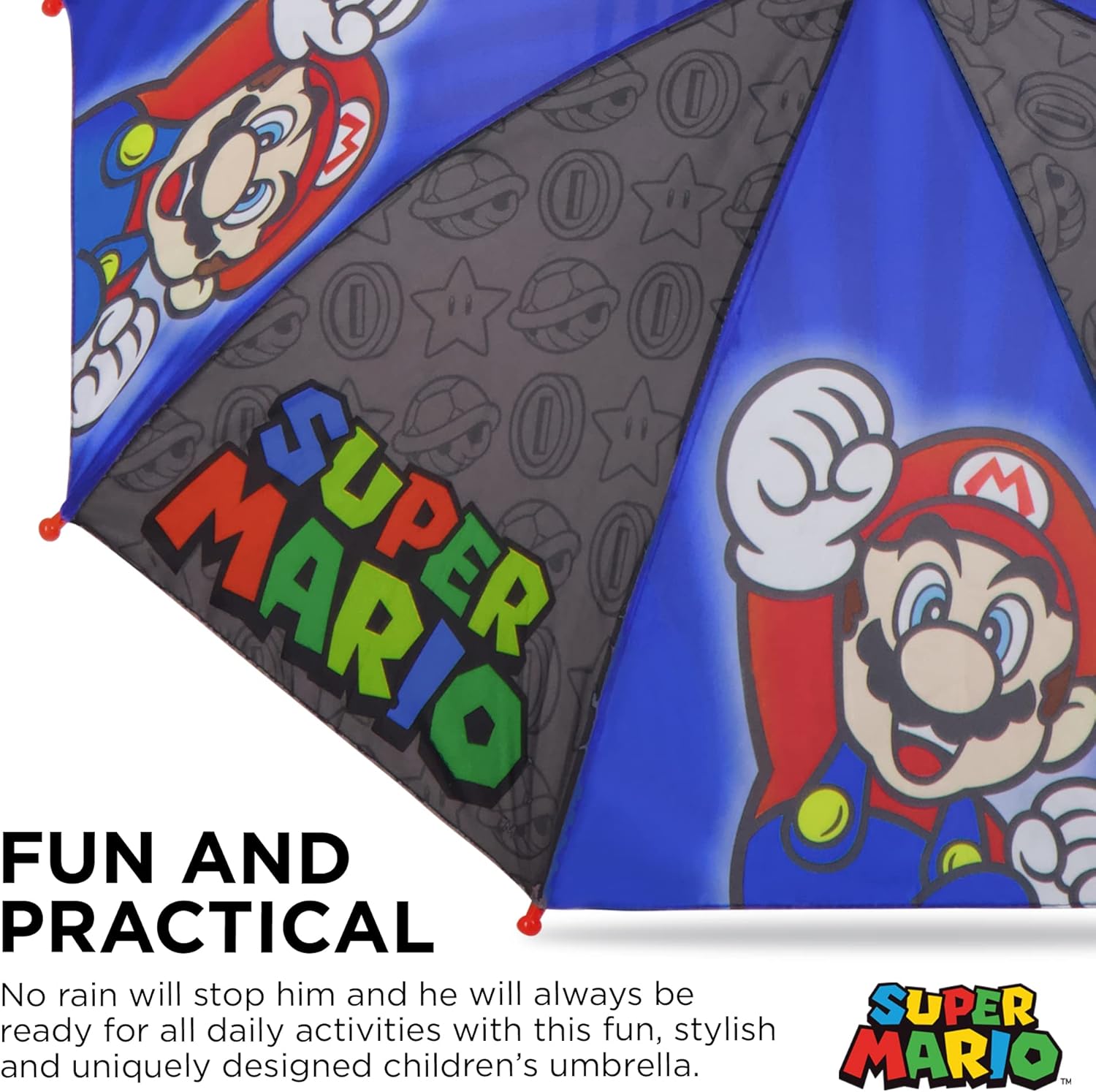 Nintendo Super Mario Kids Umbrella for Ages 3-6
