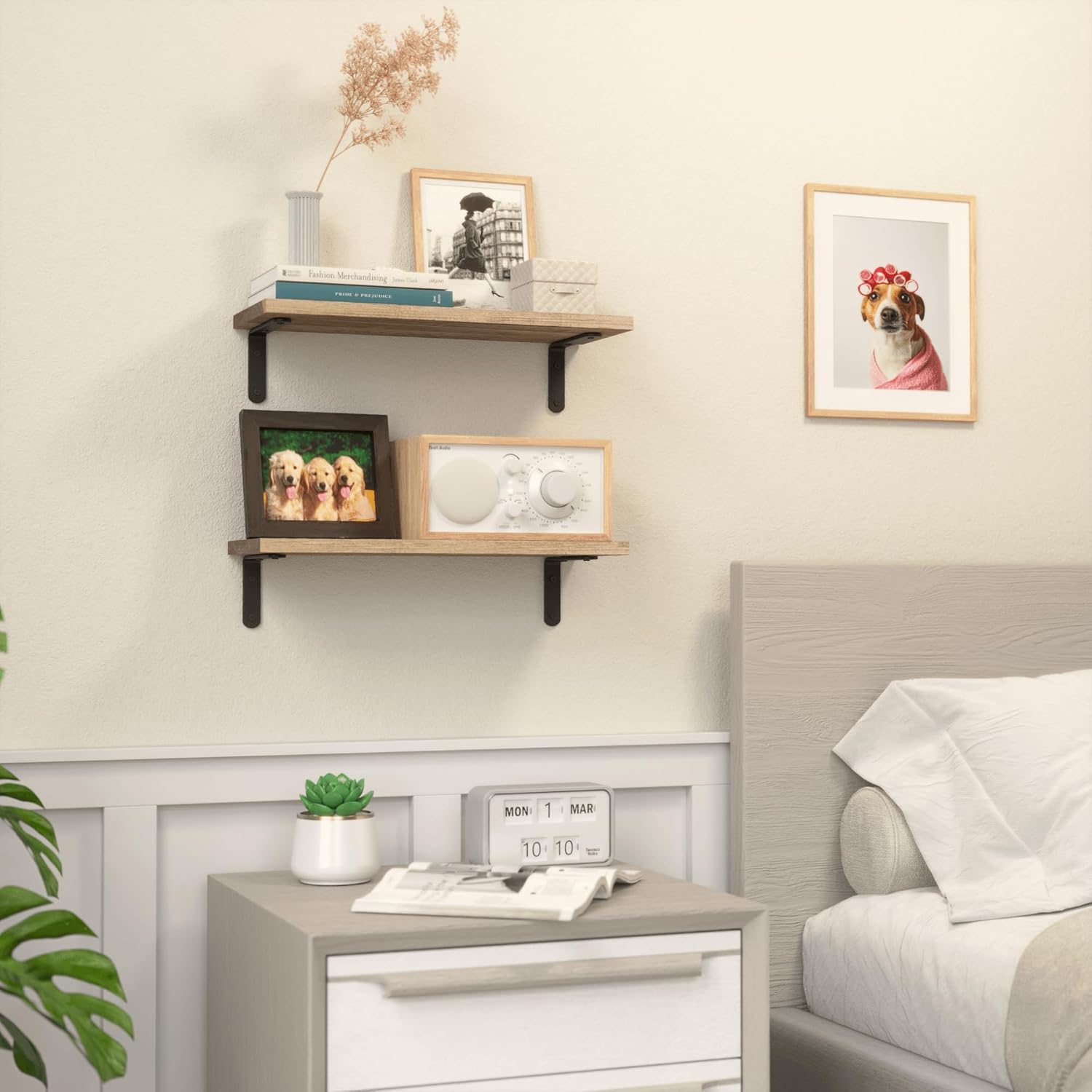 RICHER HOUSE Floating Shelves Set of 2 - Carbonized Black