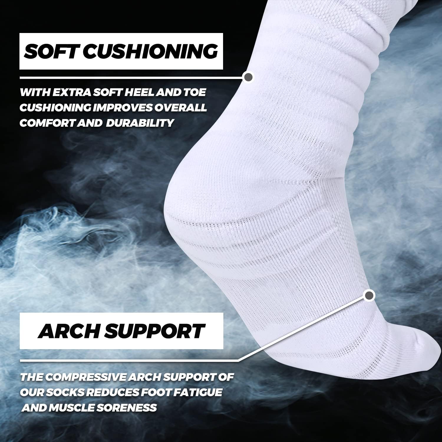 IRAMY Scrunch Football Socks Padded Knee High