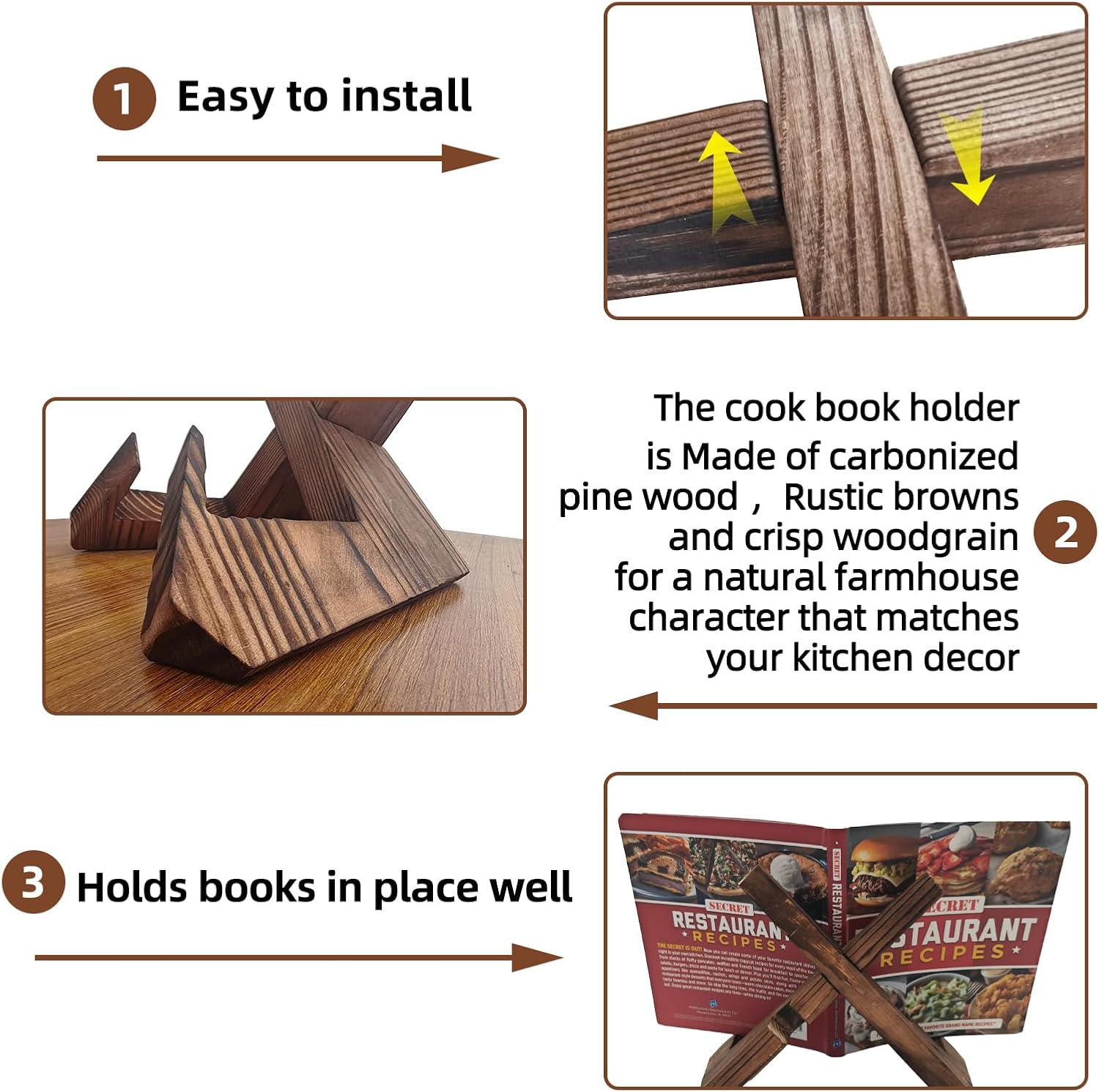 Bivpreom Adjustable Cookbook Stand for Kitchen Counter