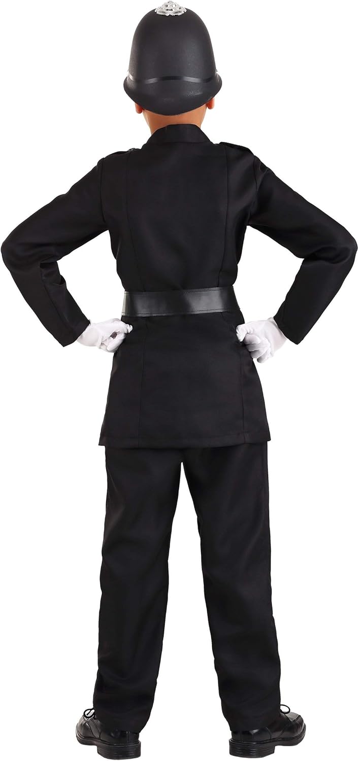 Kids British Bobby Costume with Jacket Pants Belt Hat and Monocle