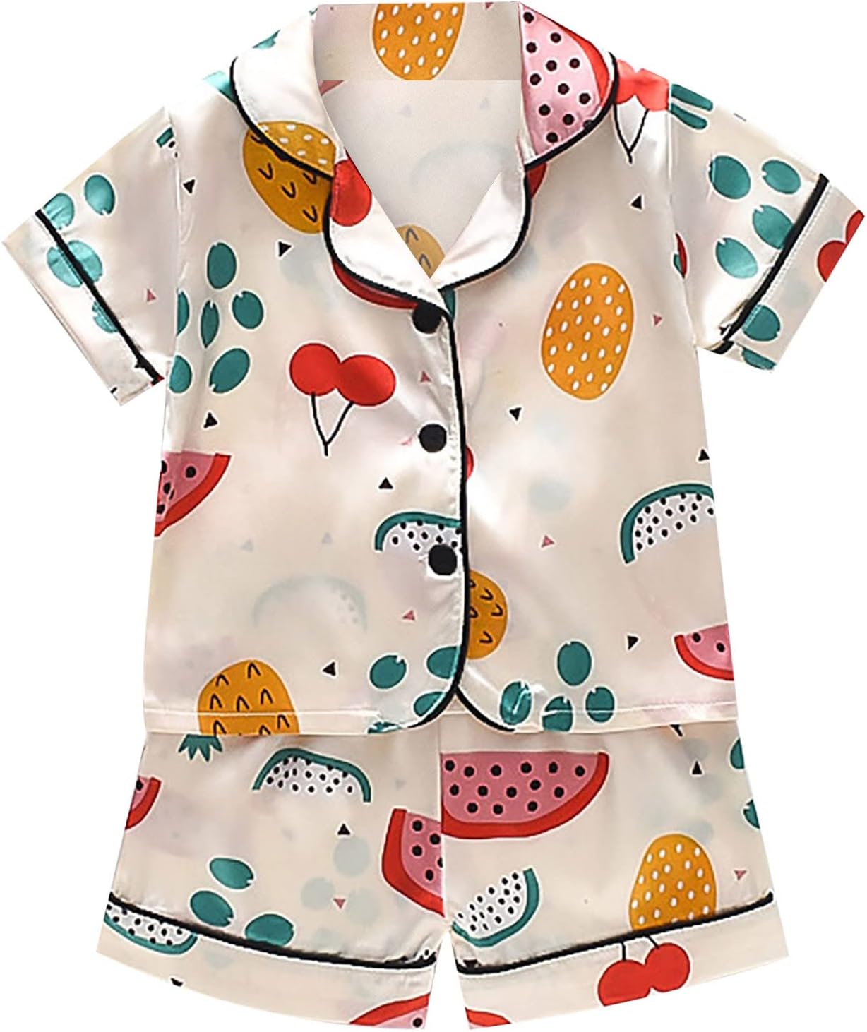 Boys Silk Shorts Set for Baby Girls Satin Sleepwear 2PCS 1
