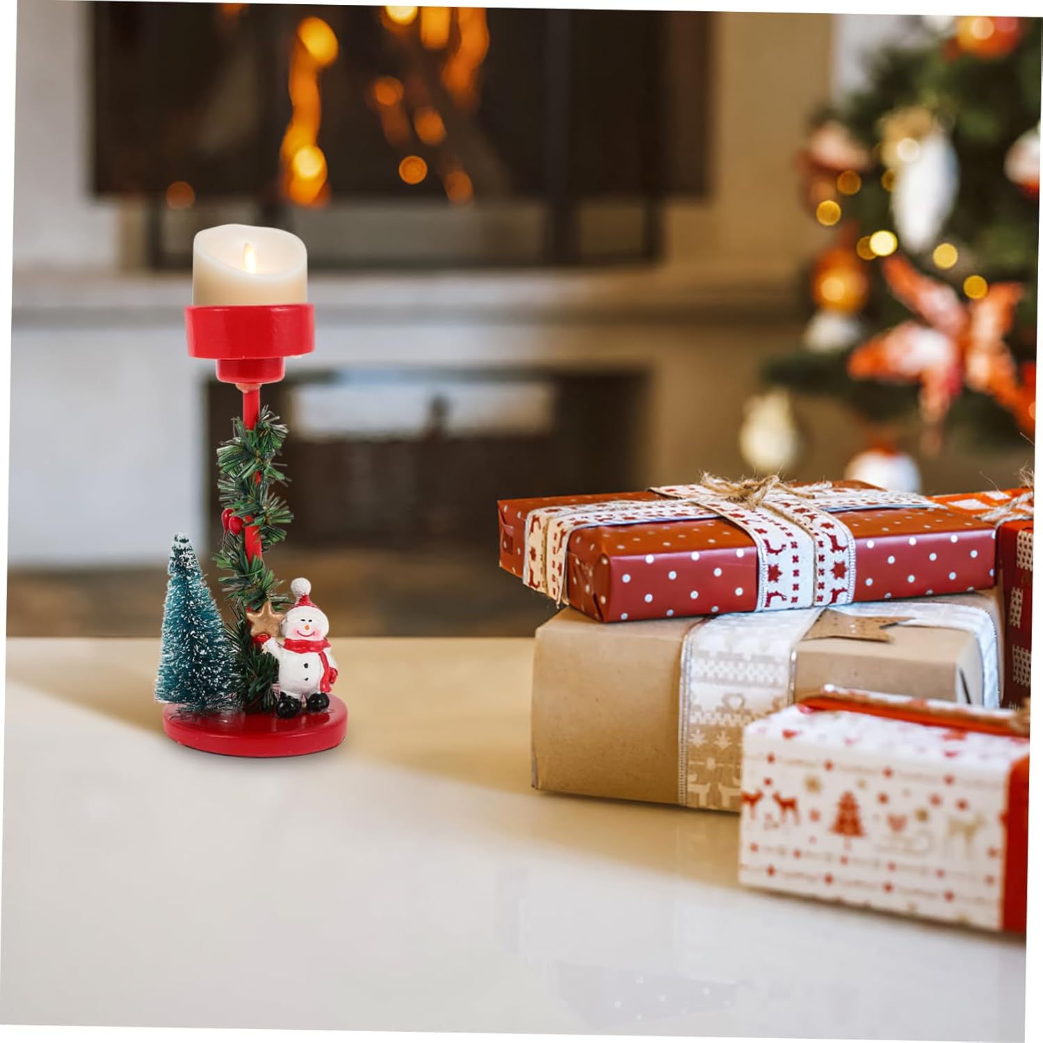 GRIRIW Christmas Snowman Candle Holder