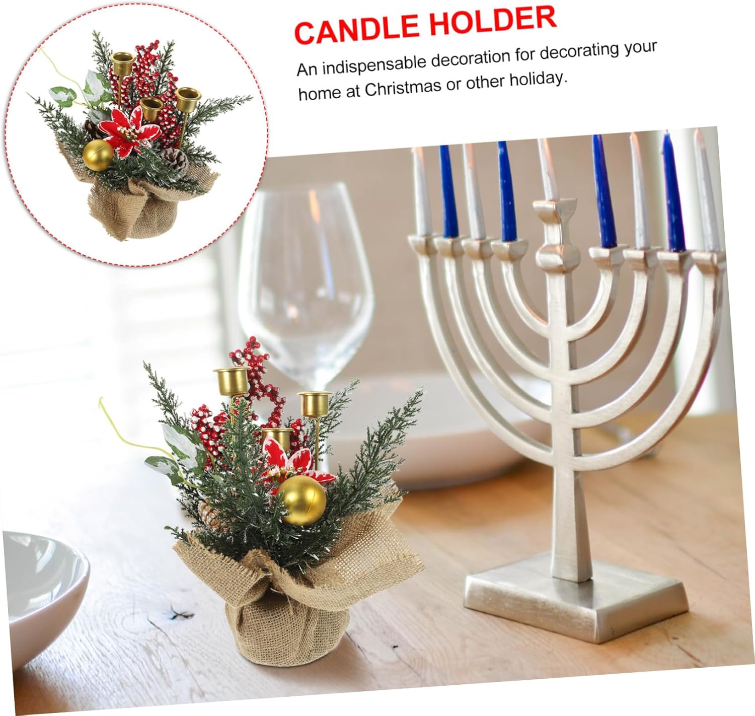 Luxshiny Christmas Fruit Ring Candle Holder