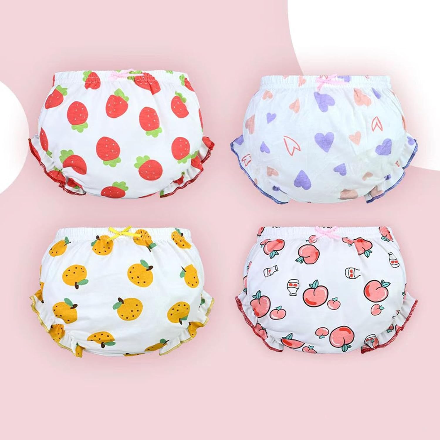 Cute Diaper Cover Baby Girl Underwear 4Pcs