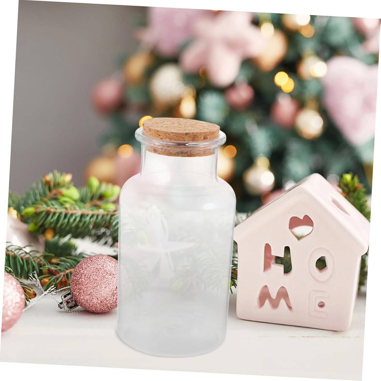 Cabilock 2pcs Wooden Letter Clear Glitter Shot Bottles