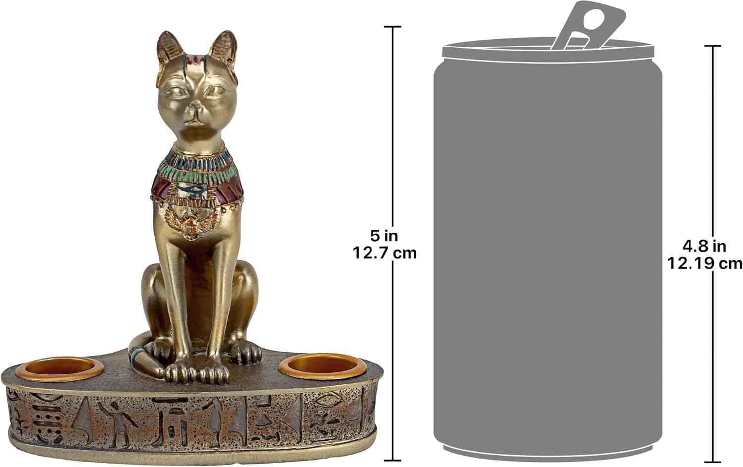 Design Toscano Bastet Candle Holder with Bronze Finish