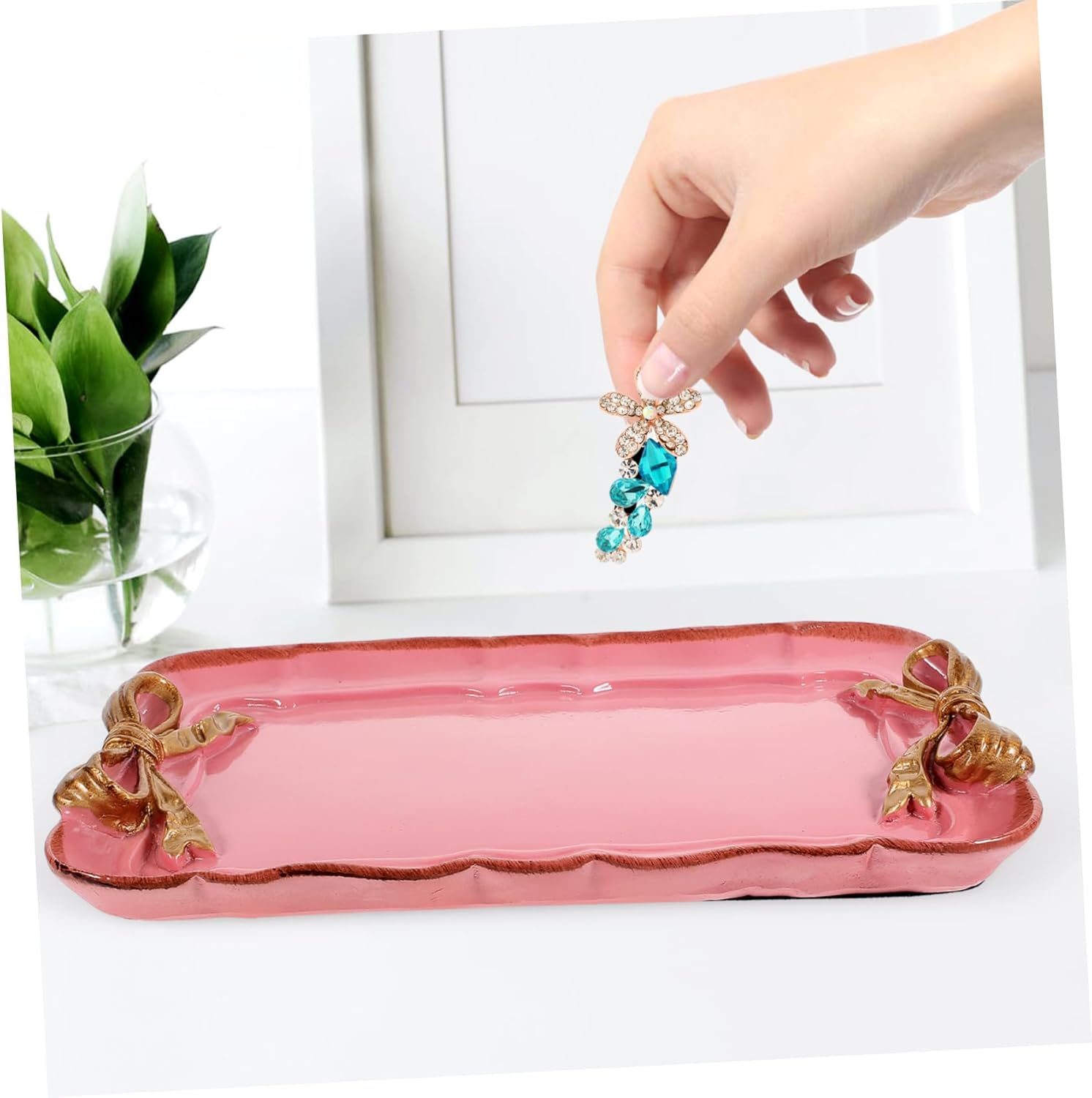 PRETYZOOM Resin Decorative Serving Tray