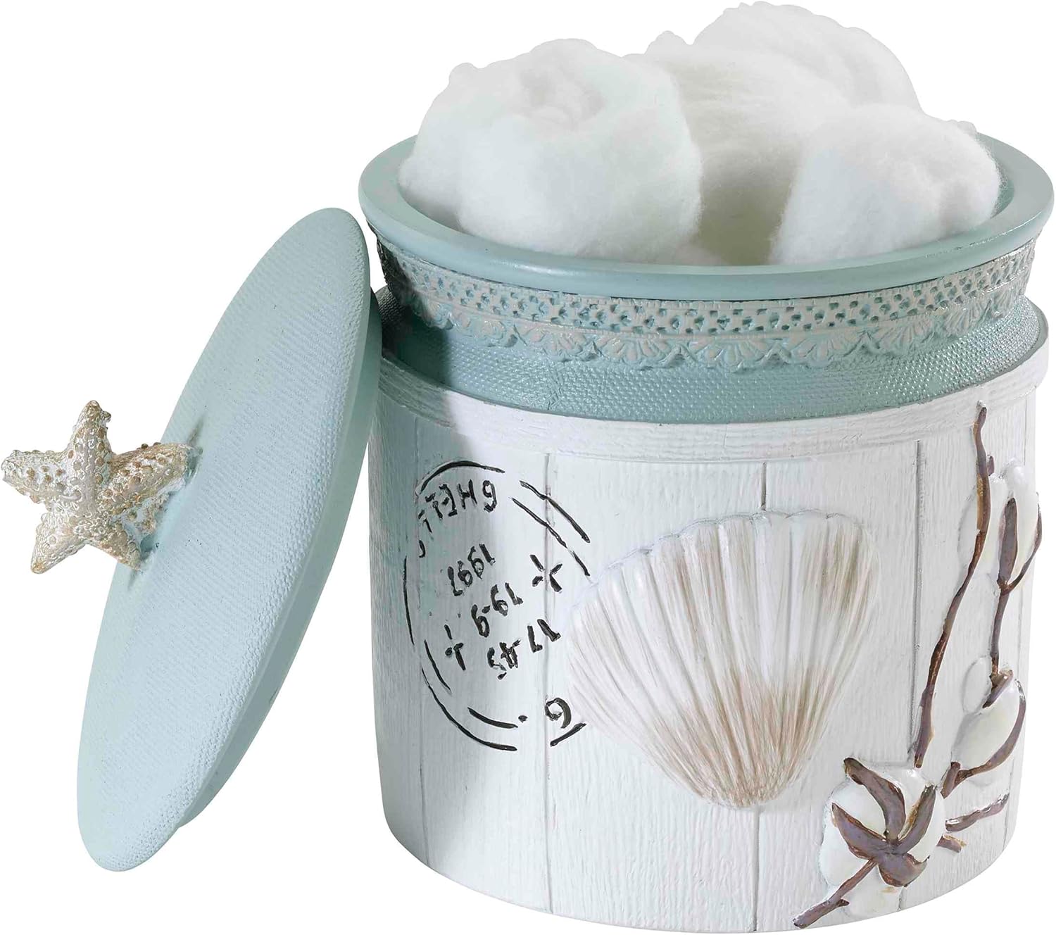 Avanti Linens Covered Jar with Shell Design