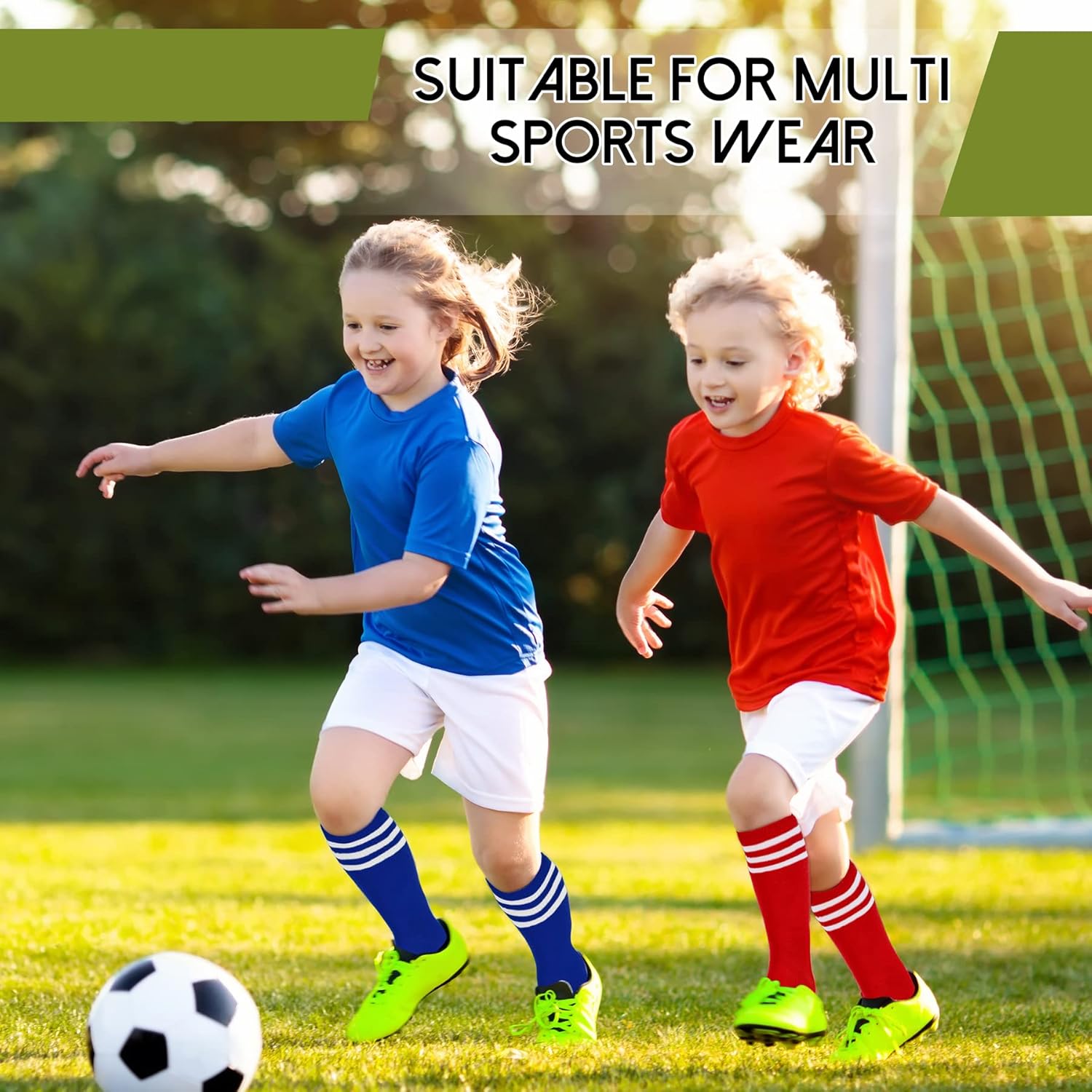 Zando Knee High Tube Socks for Kids Soccer Sports