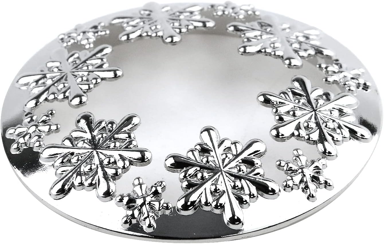 Silver Snowflake Jar Candle Topper with 28 Diameter