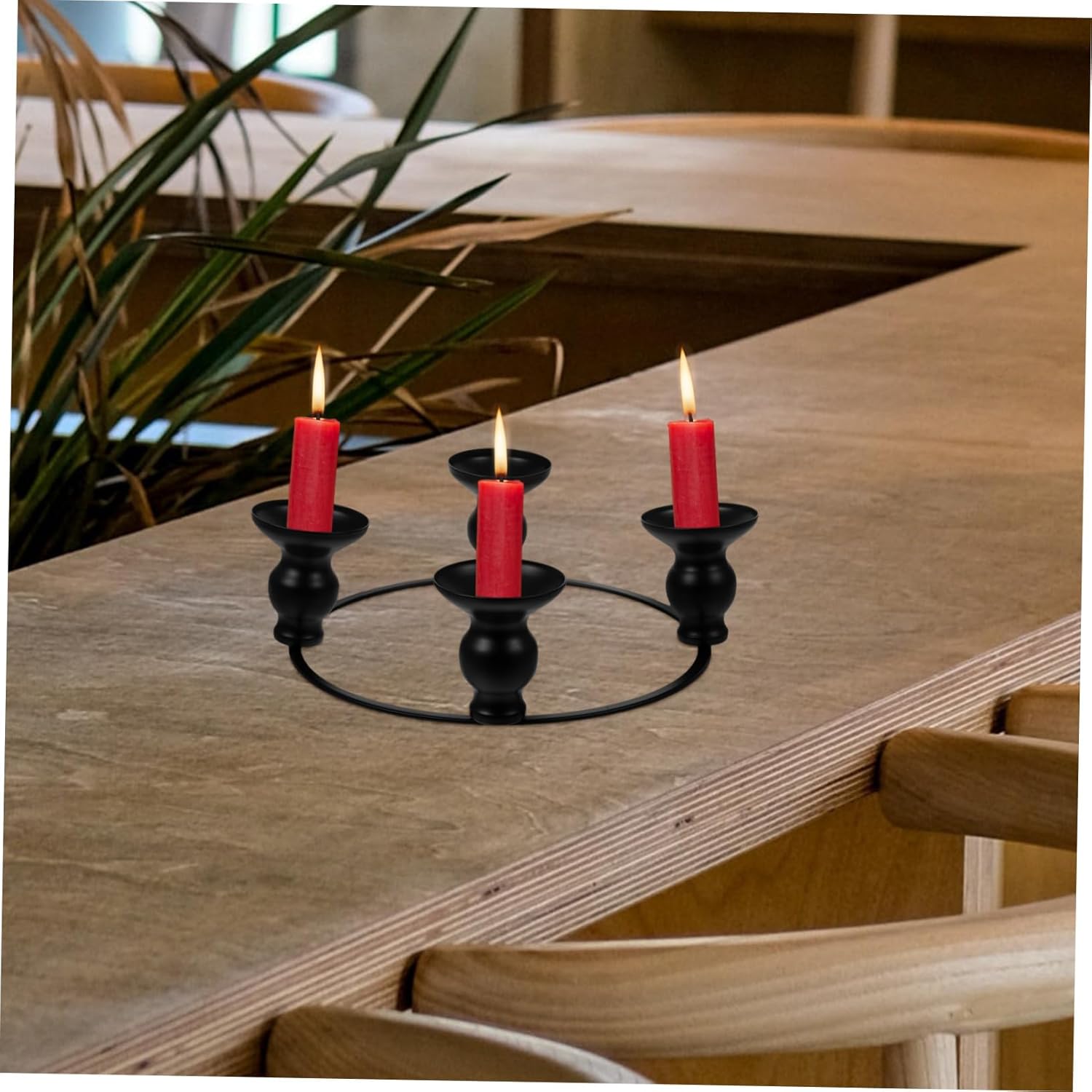 HOLIDYOYO Iron Black Candle Holder Ring