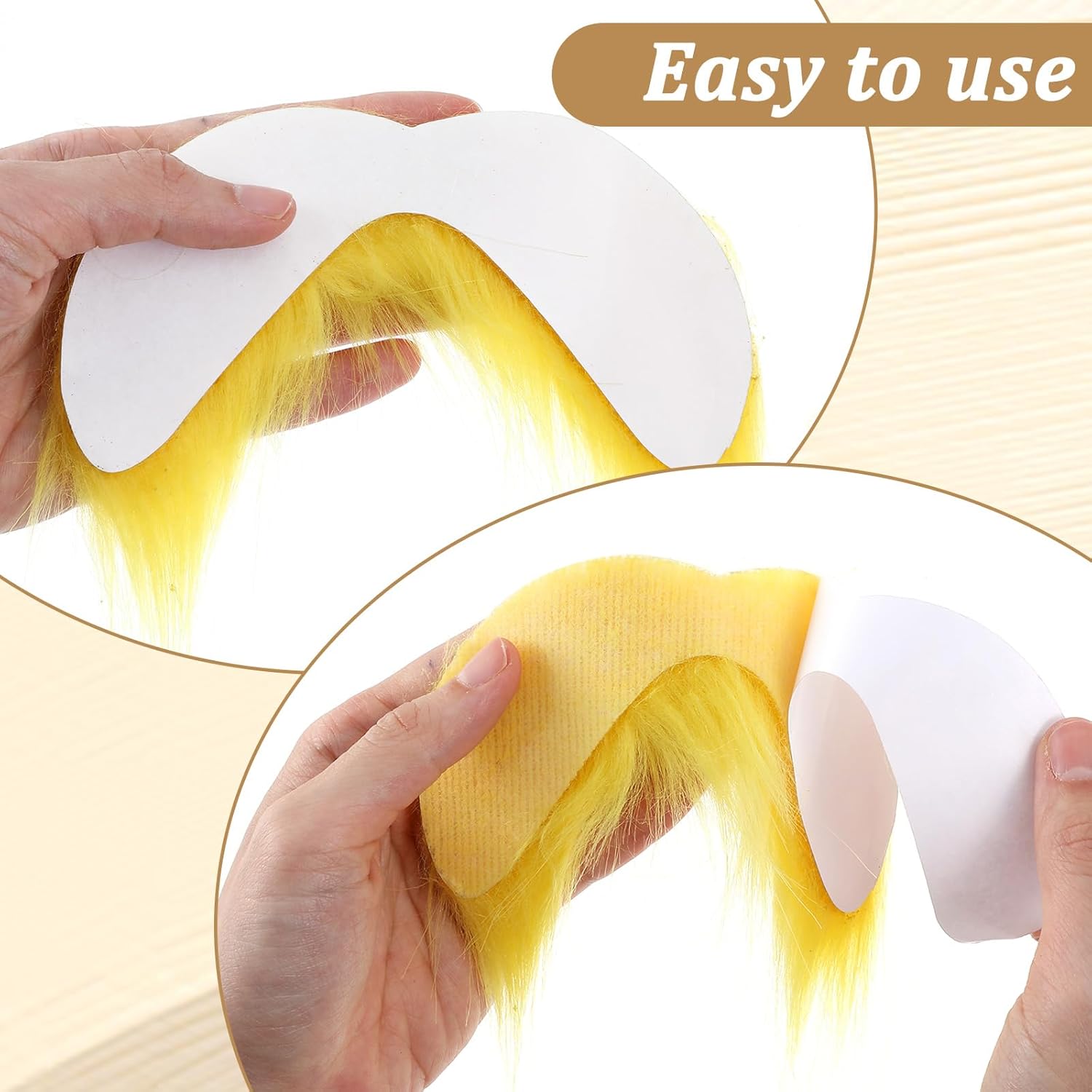 Yellow Fake Mustache and Eyebrows Set 2 Pcs