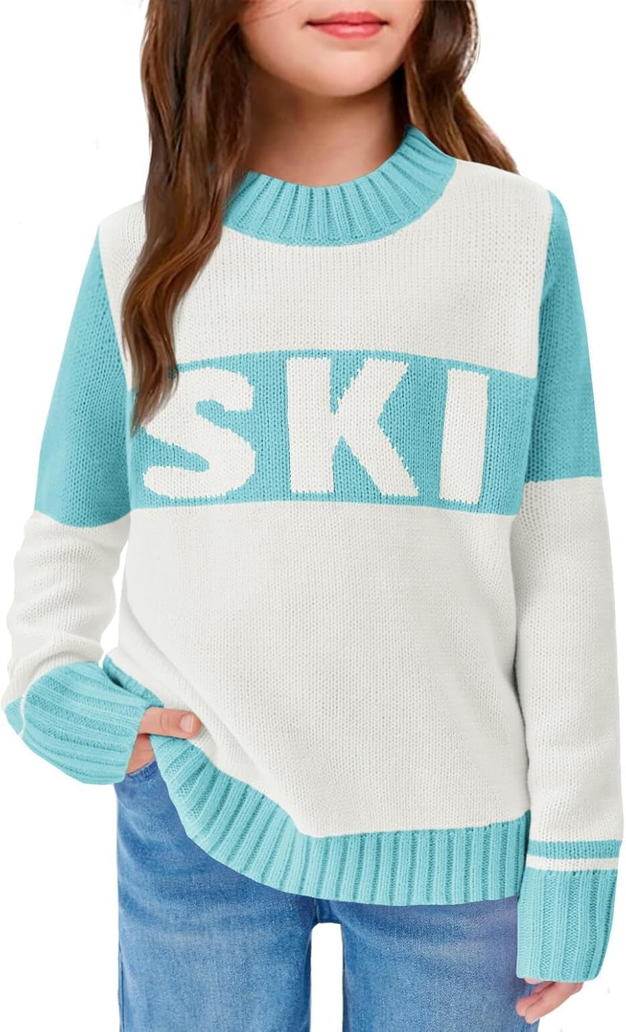 ALPSWARE Girls Boys Winter Ski Sweater Tops Warm Outfits 1