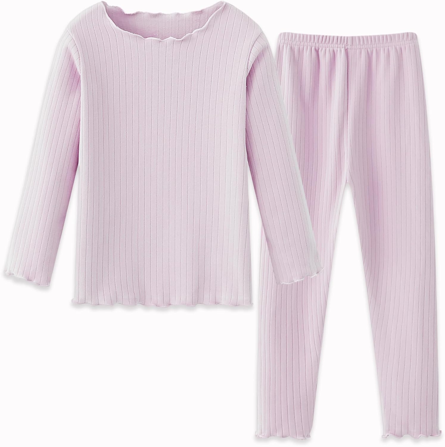 Deuerr Girls Thermal Underwear Set with Ruffle Trim 1