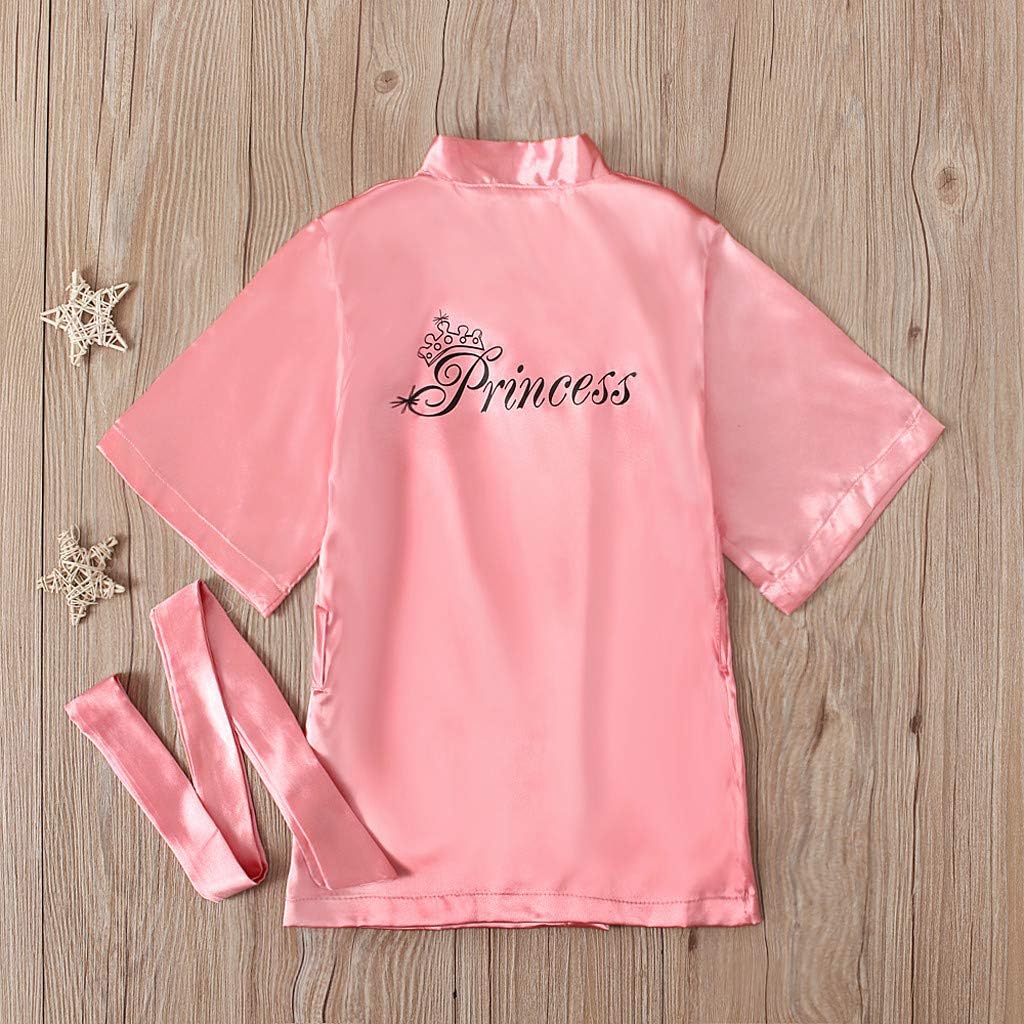 Soft Silky Satin Robes for Girls Kids Spa Wedding Pajamas Dress